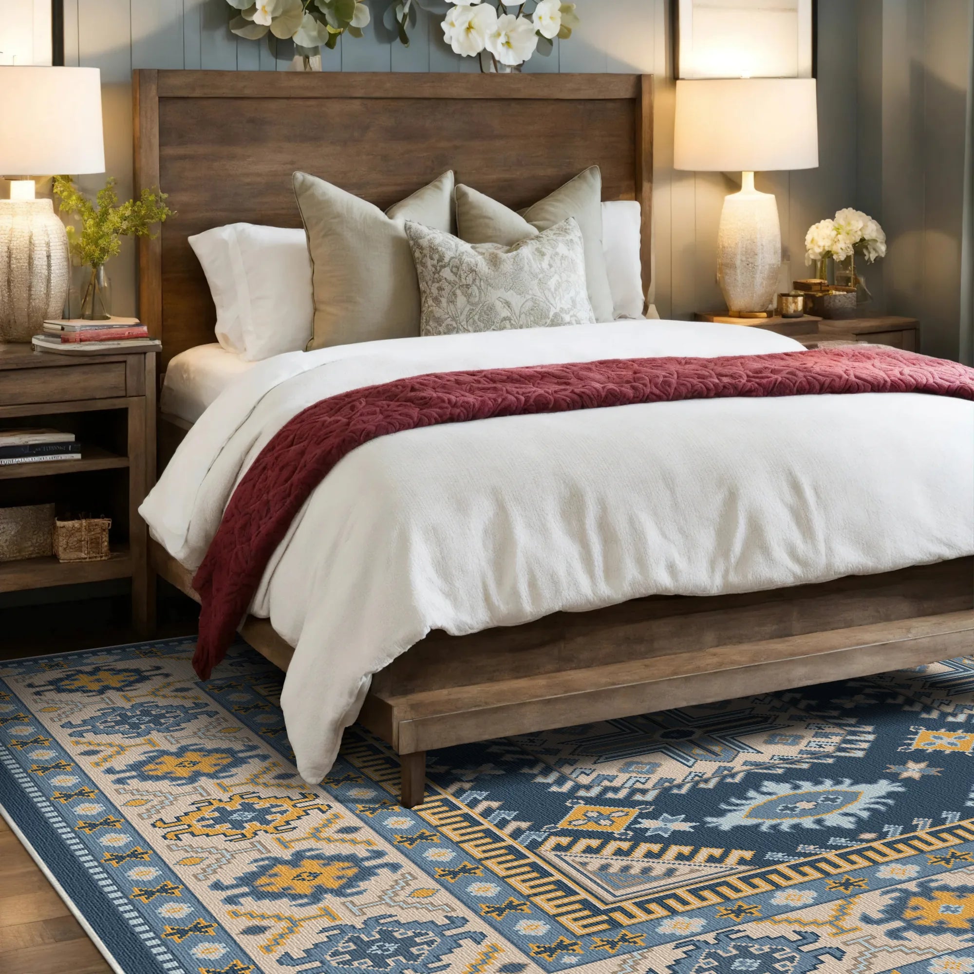 Milo Indigo Shield Geometric Rug