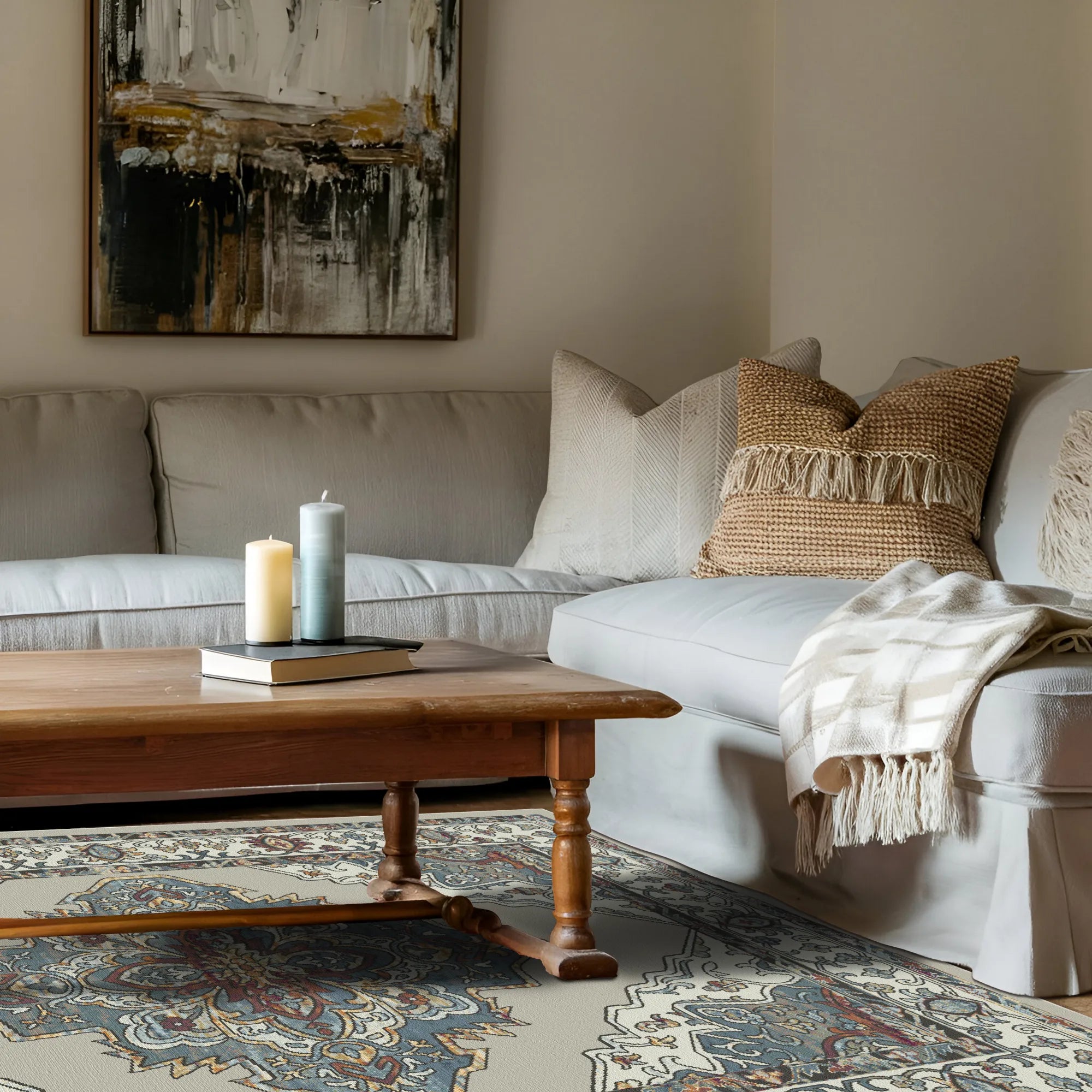 Silver Oasis Medallion Heritage Rug