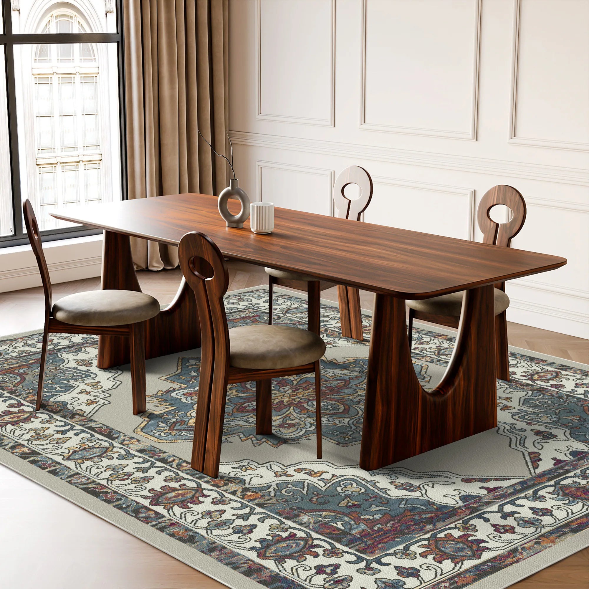 Silver Oasis Medallion Heritage Rug