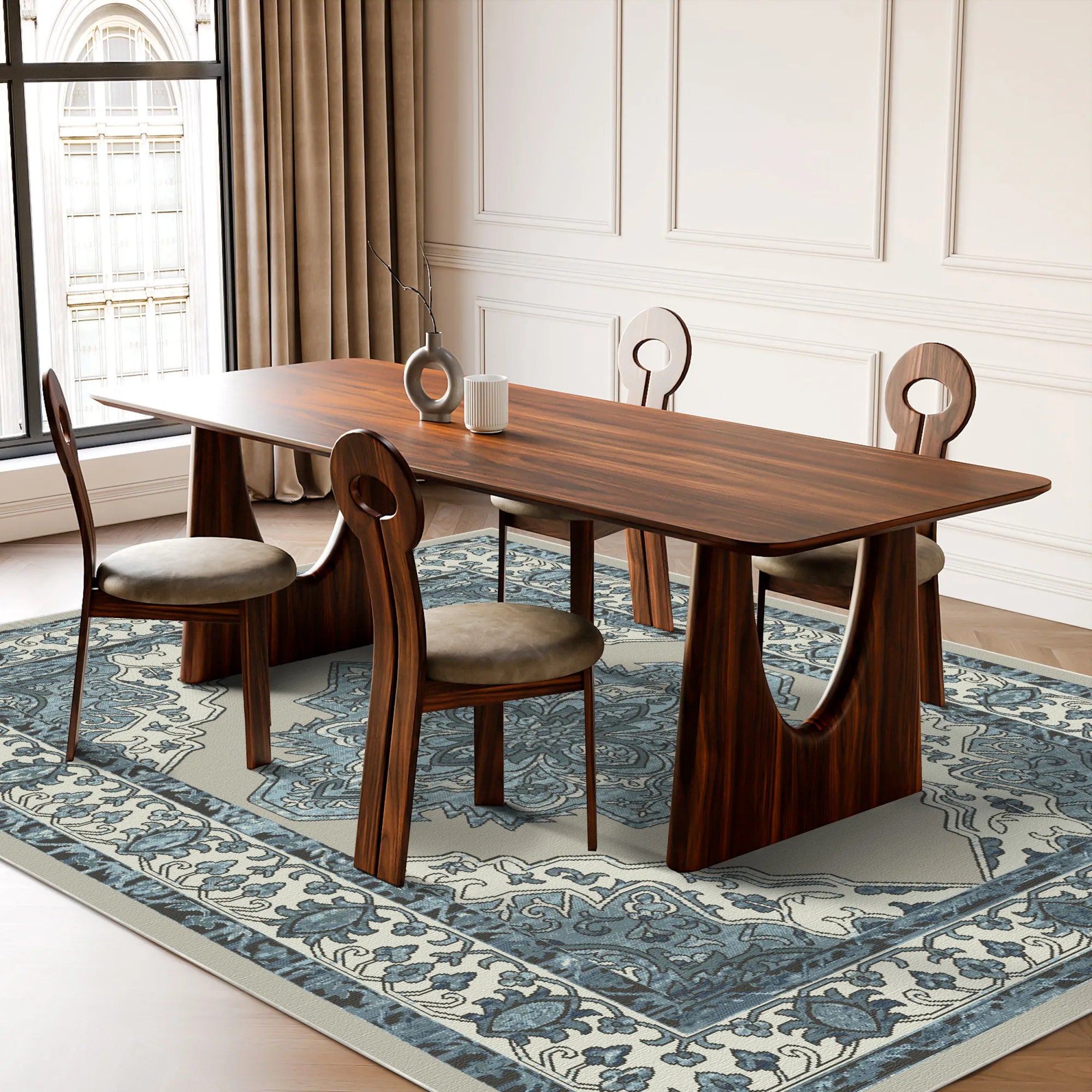 Celestial Nomad Medallion Washable Rug