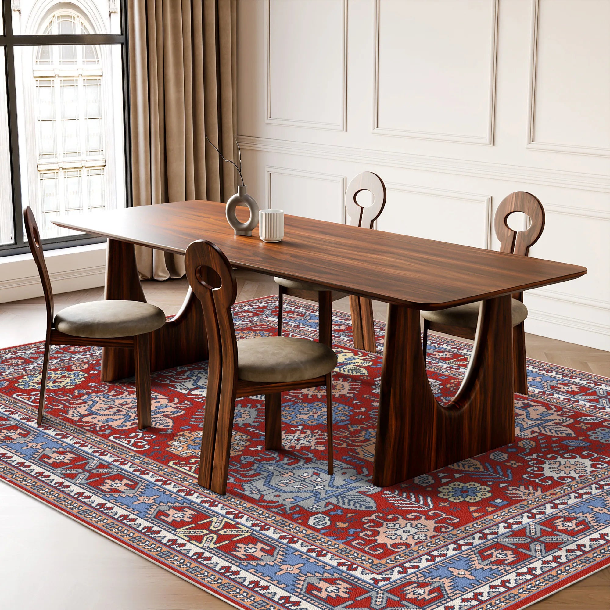 Zora Terracotta Totem Tribal Rug