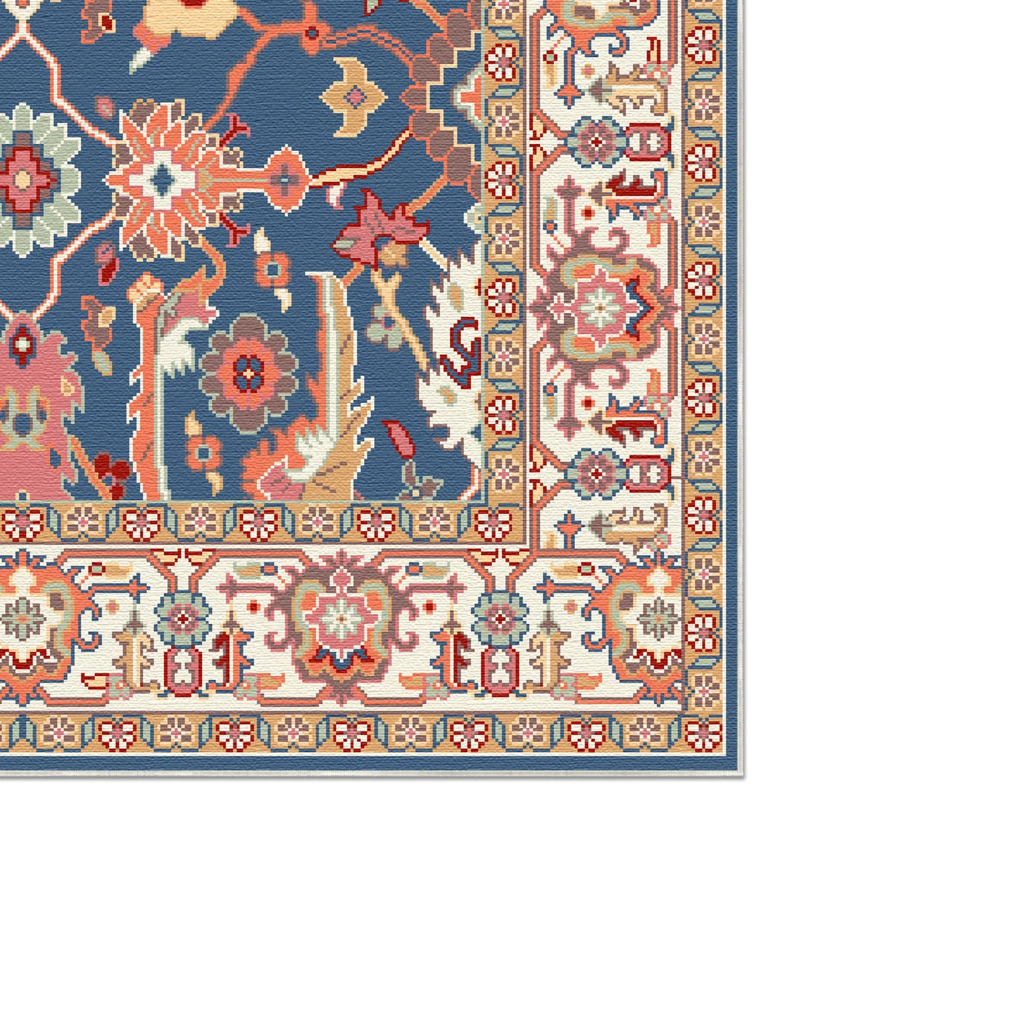 Aria Cerulean Palace Floral Rug