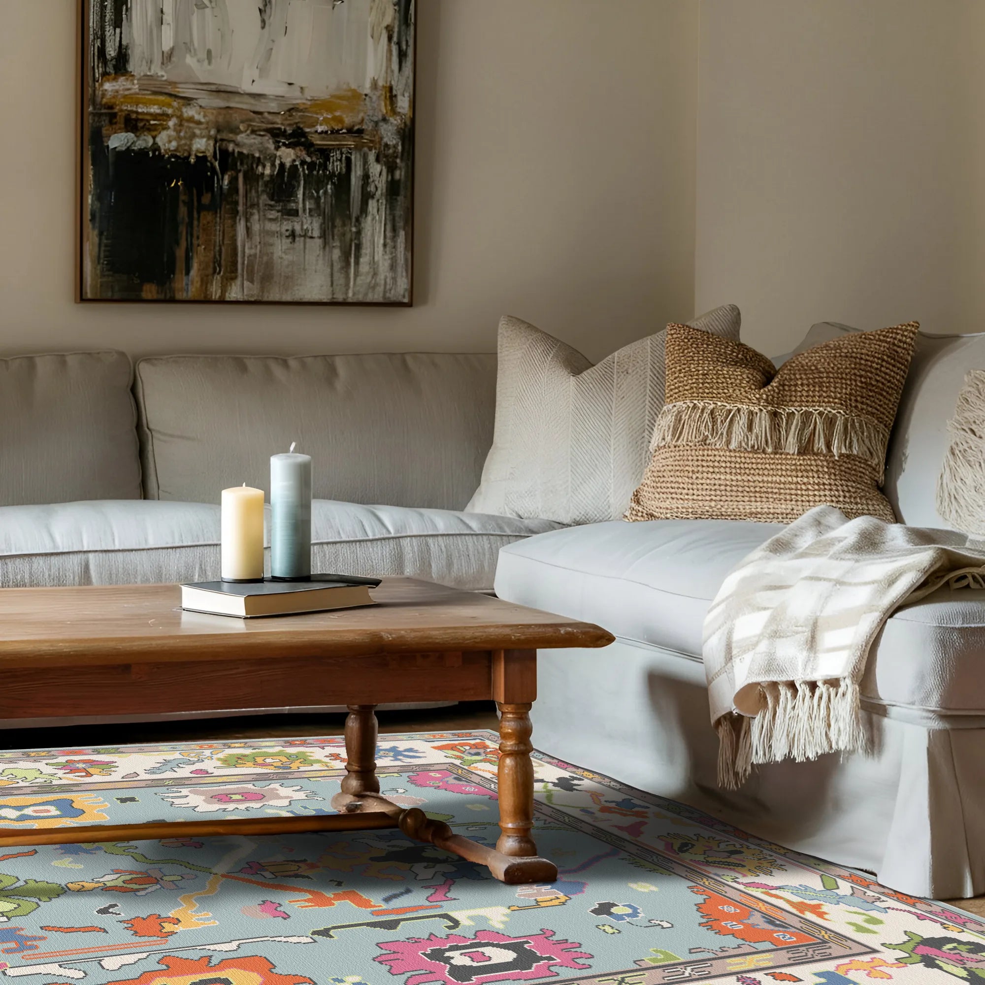 Vora Sky Abstract Folk Rug