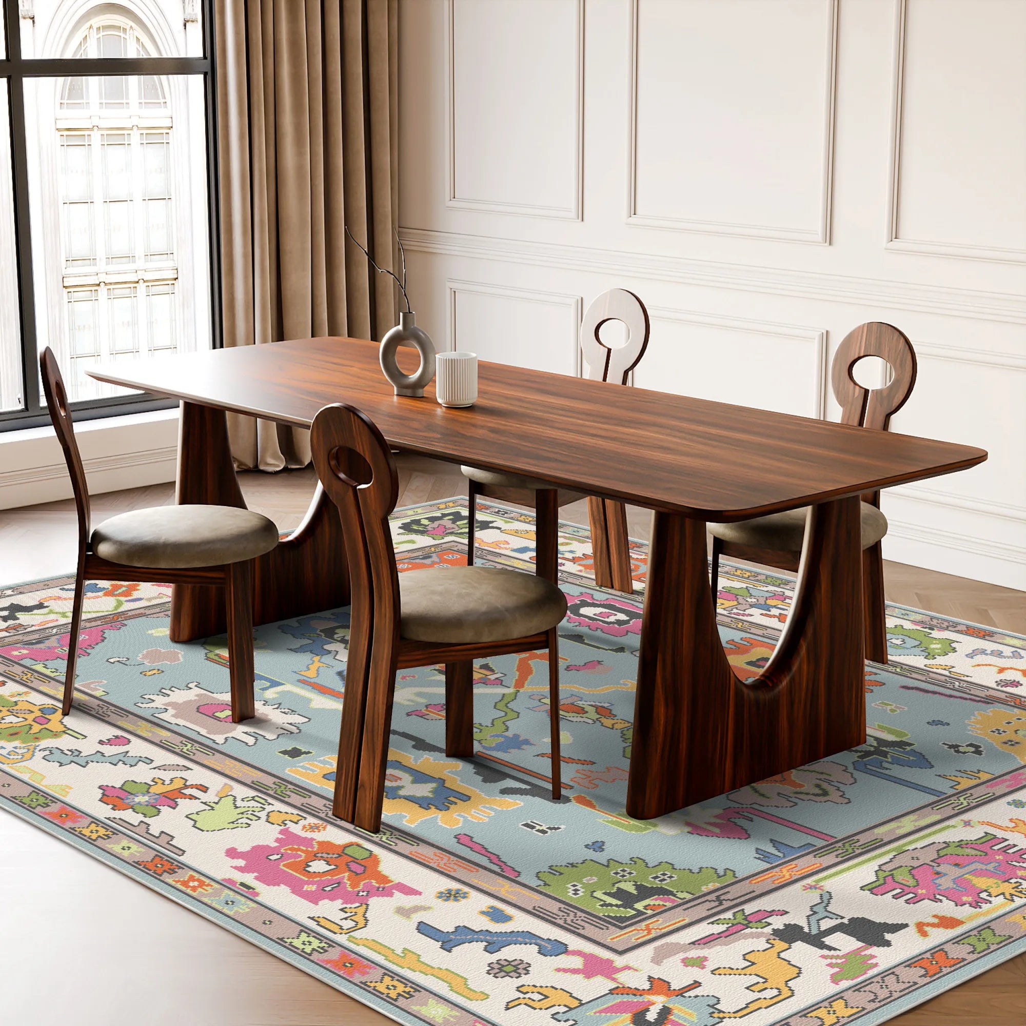 Vora Sky Abstract Folk Rug