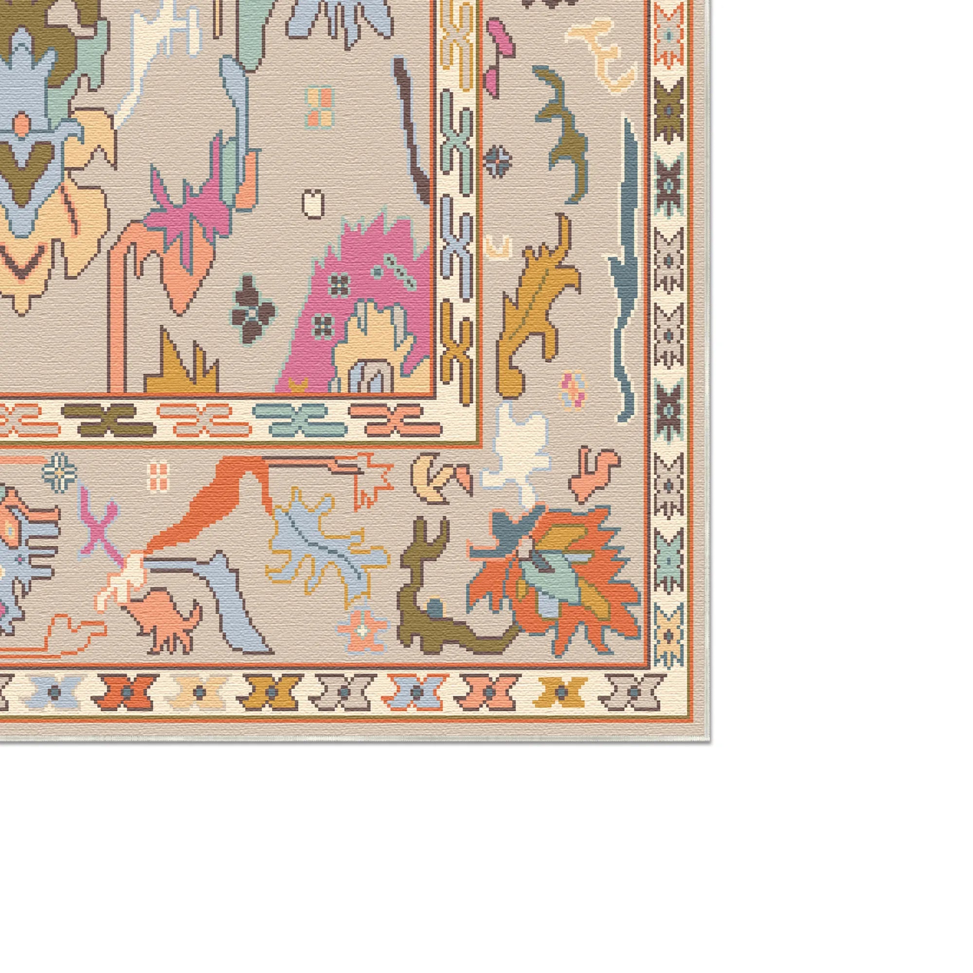 Vora Mink Abstract Folk Rug