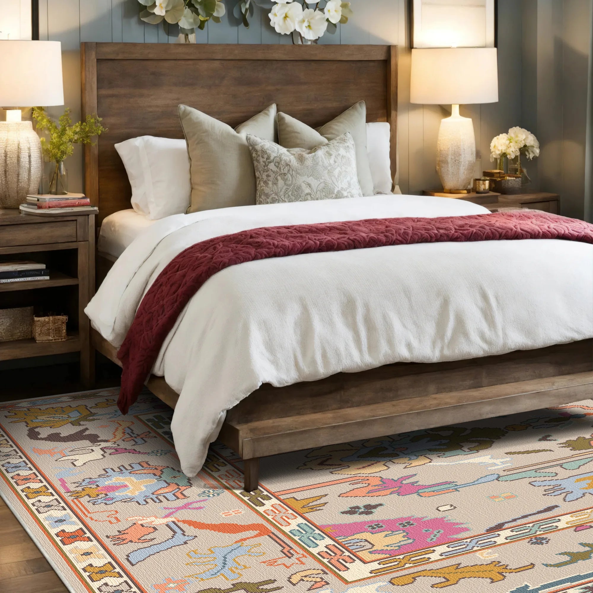 Vora Mink Abstract Folk Rug