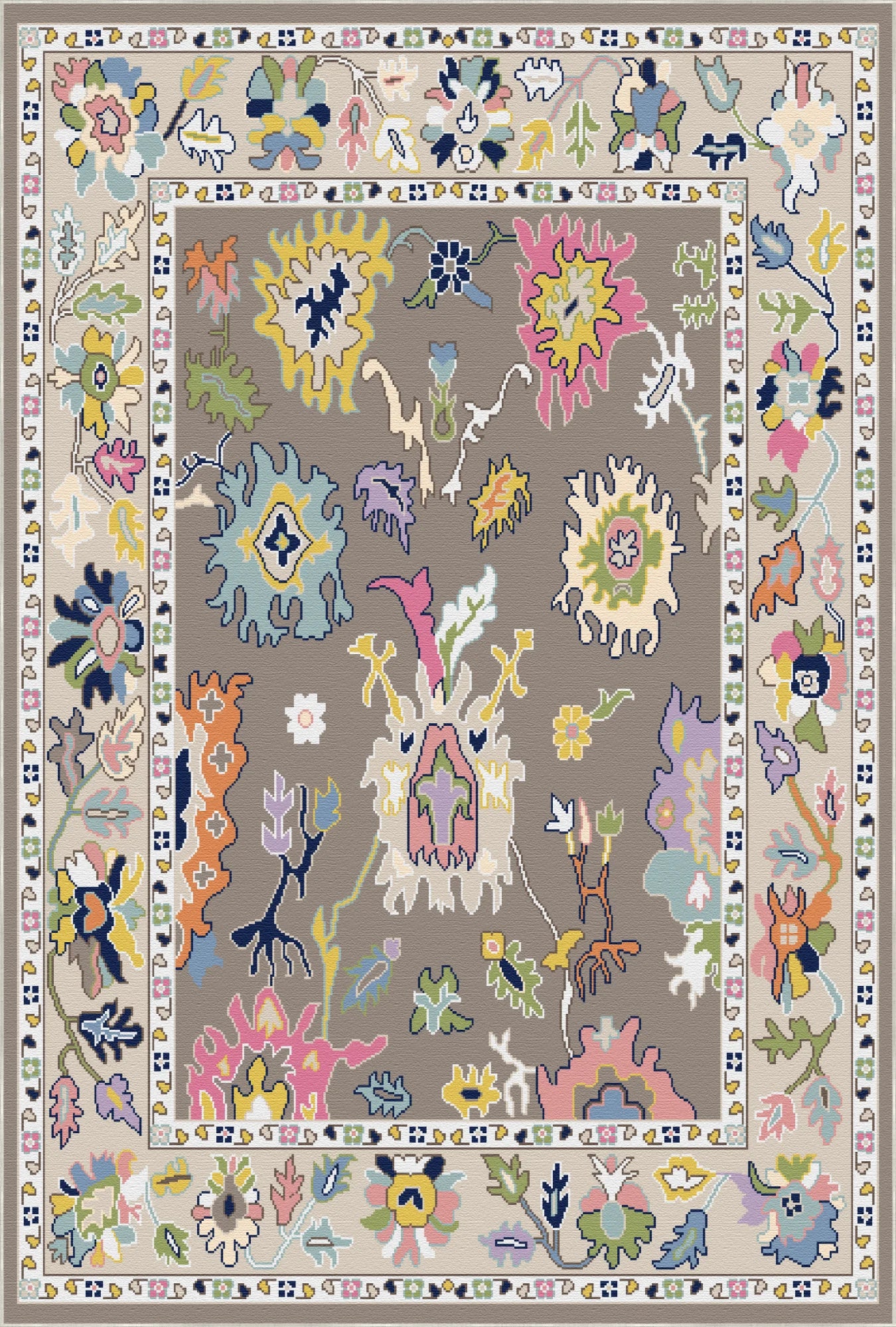 Aria Caramel Exotic Floral Rug