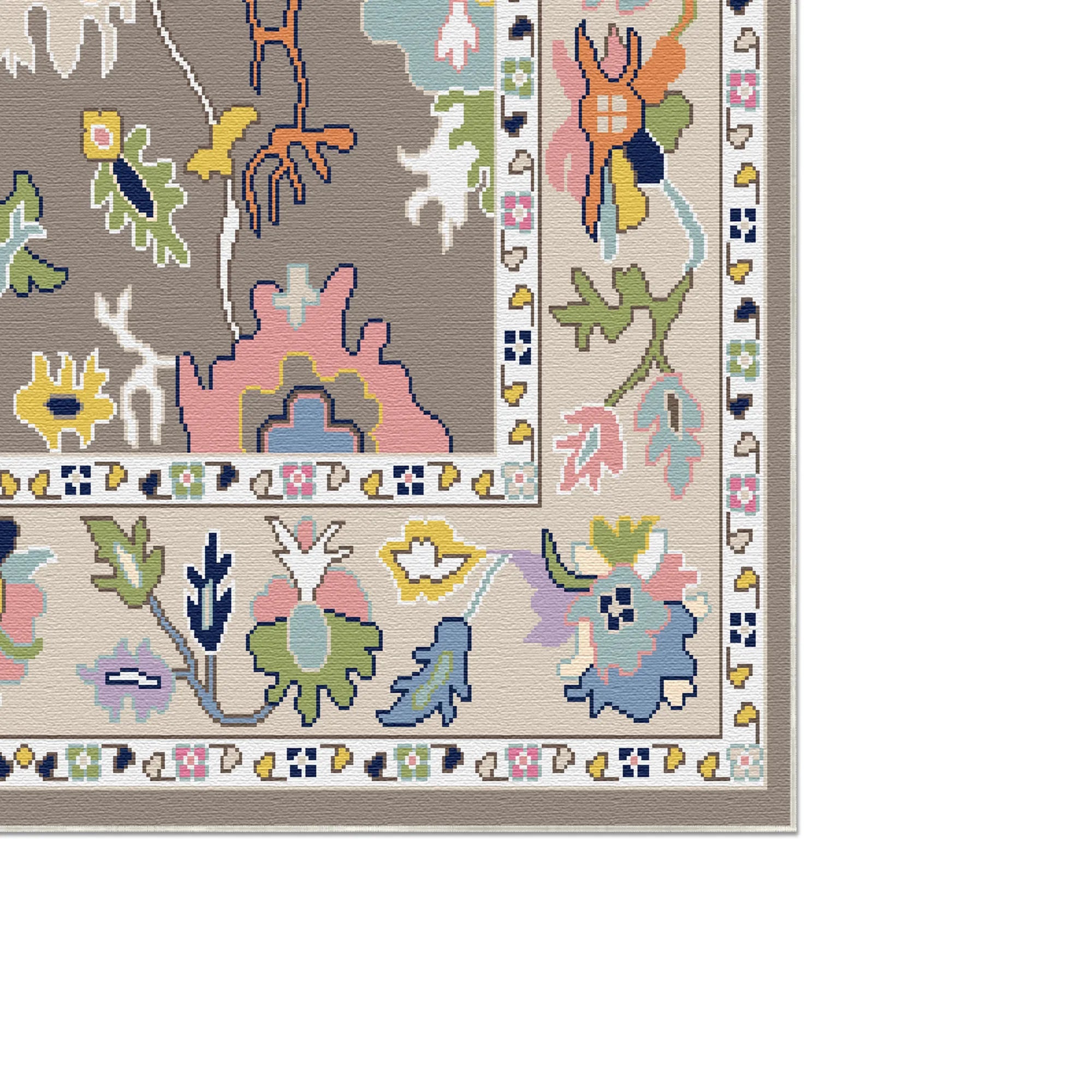 Aria Caramel Exotic Floral Rug