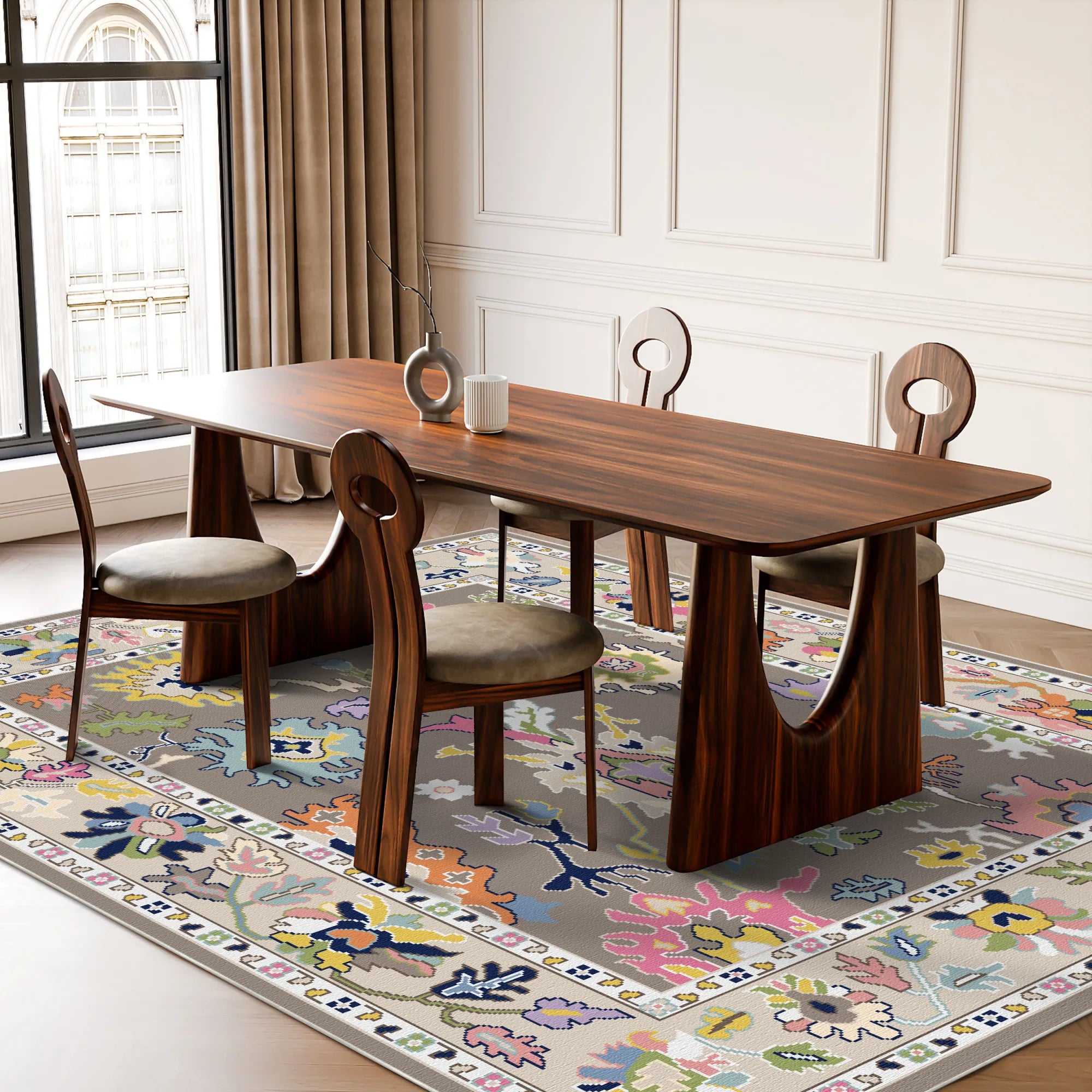 Aria Caramel Exotic Floral Rug