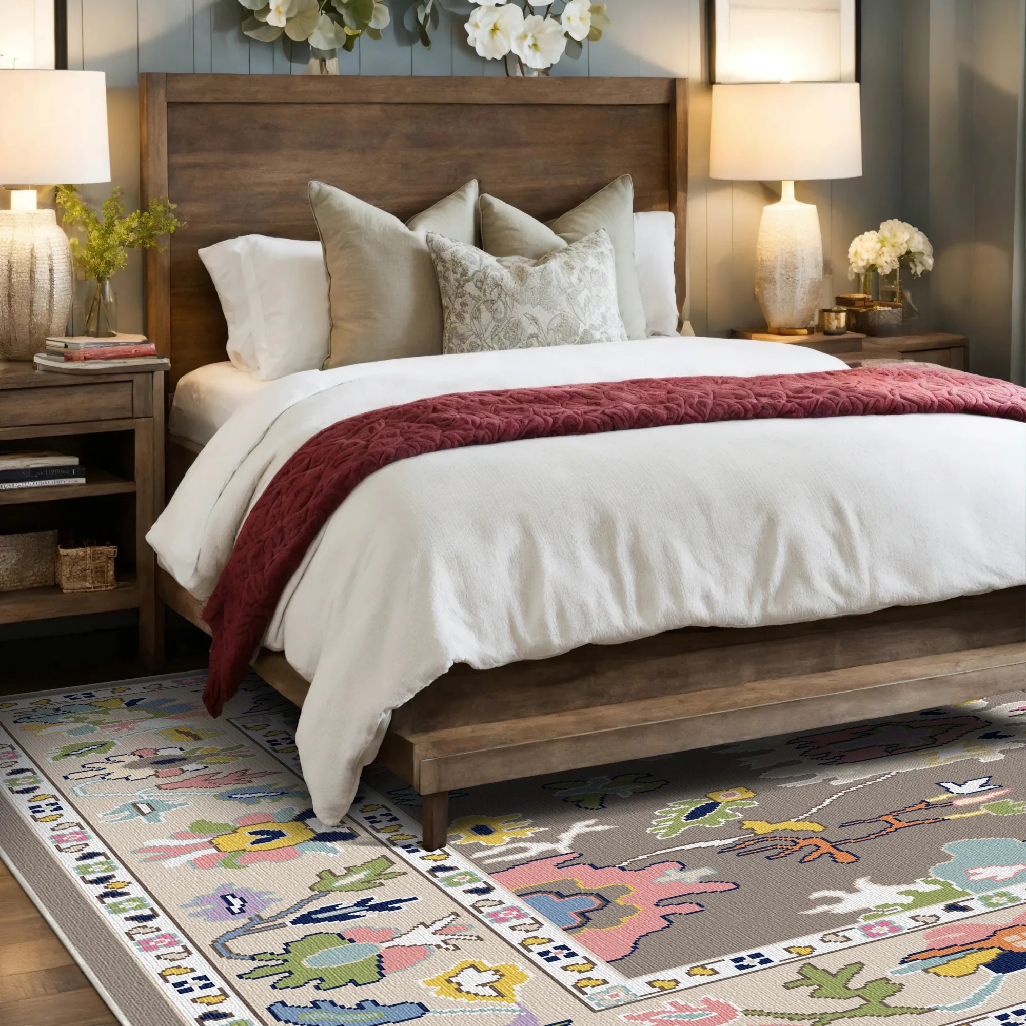 Aria Caramel Exotic Floral Rug