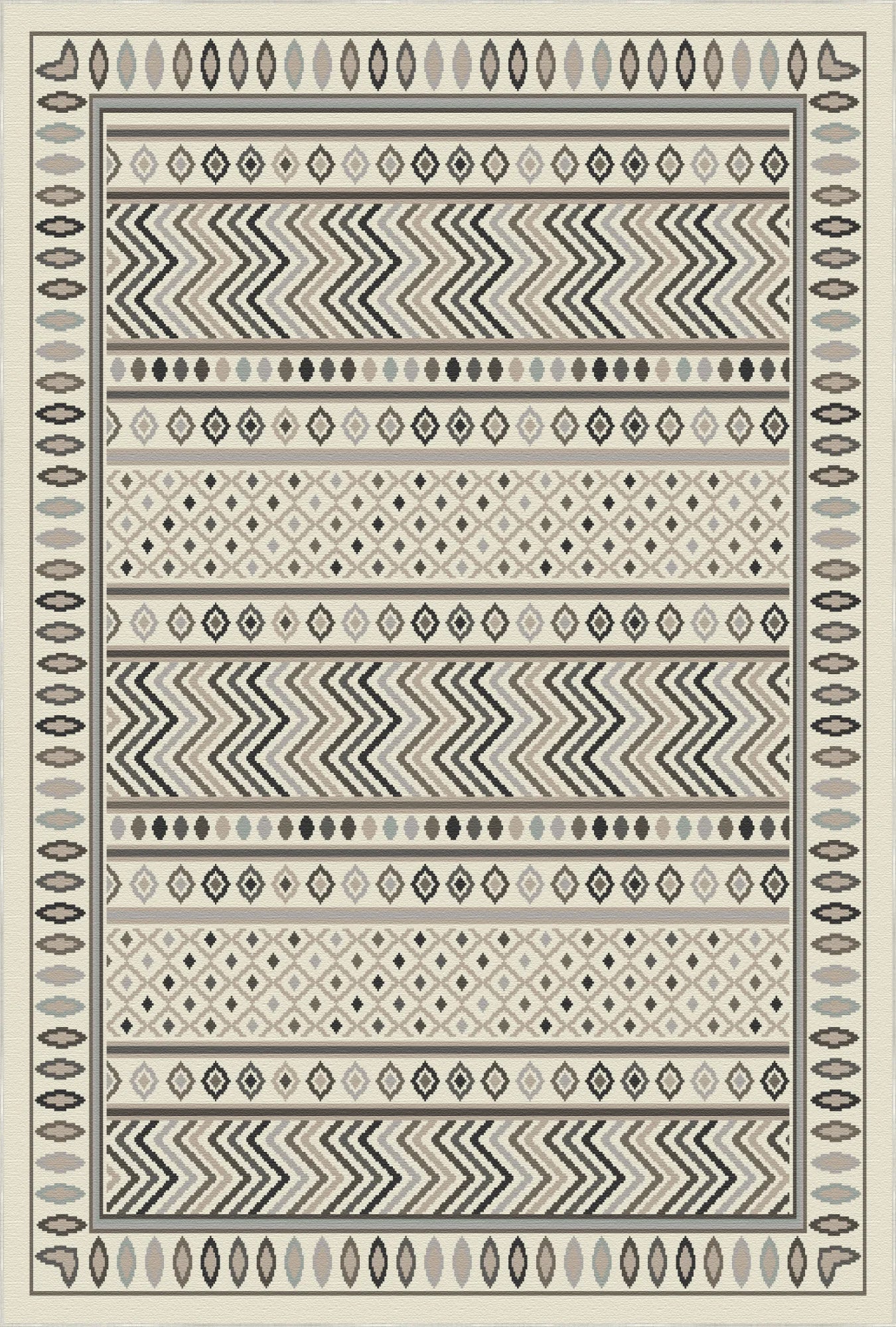 Desert Rhythm Geometric Washable Rug
