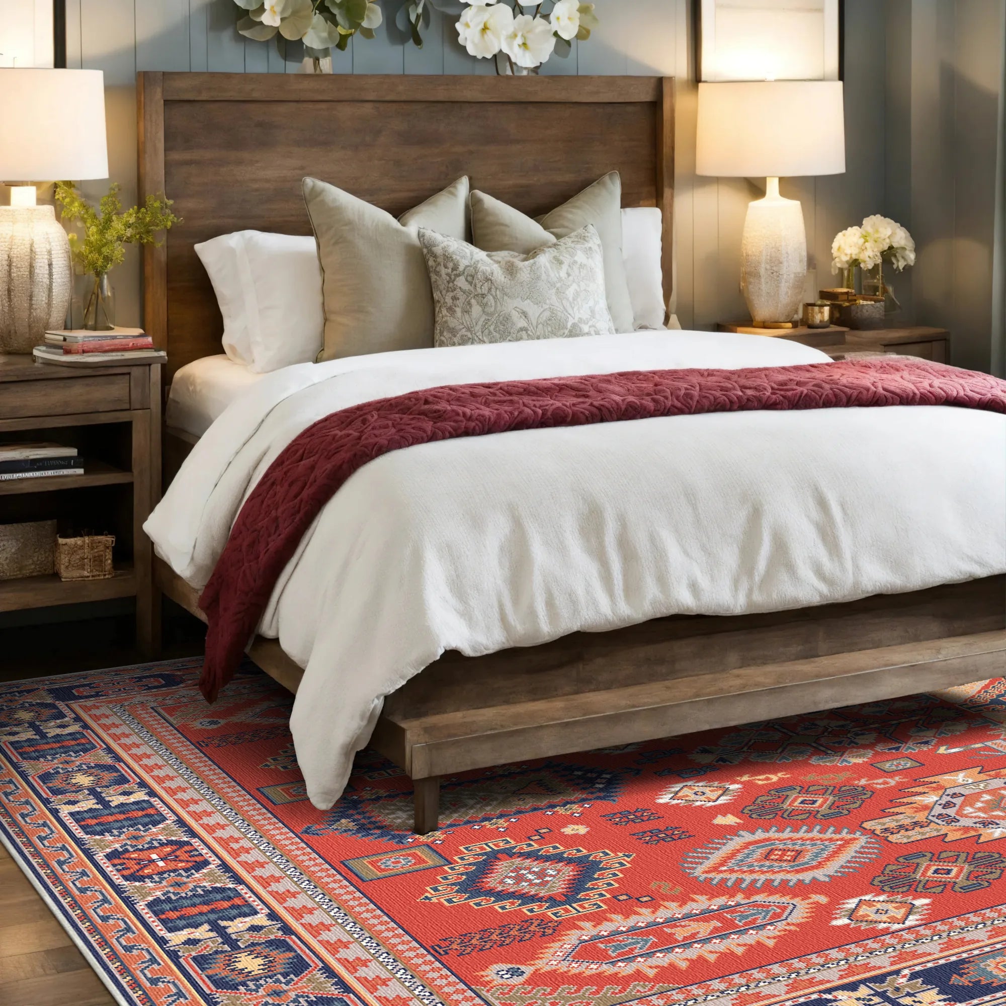 Zora Crimson Fortress Tribal Rug