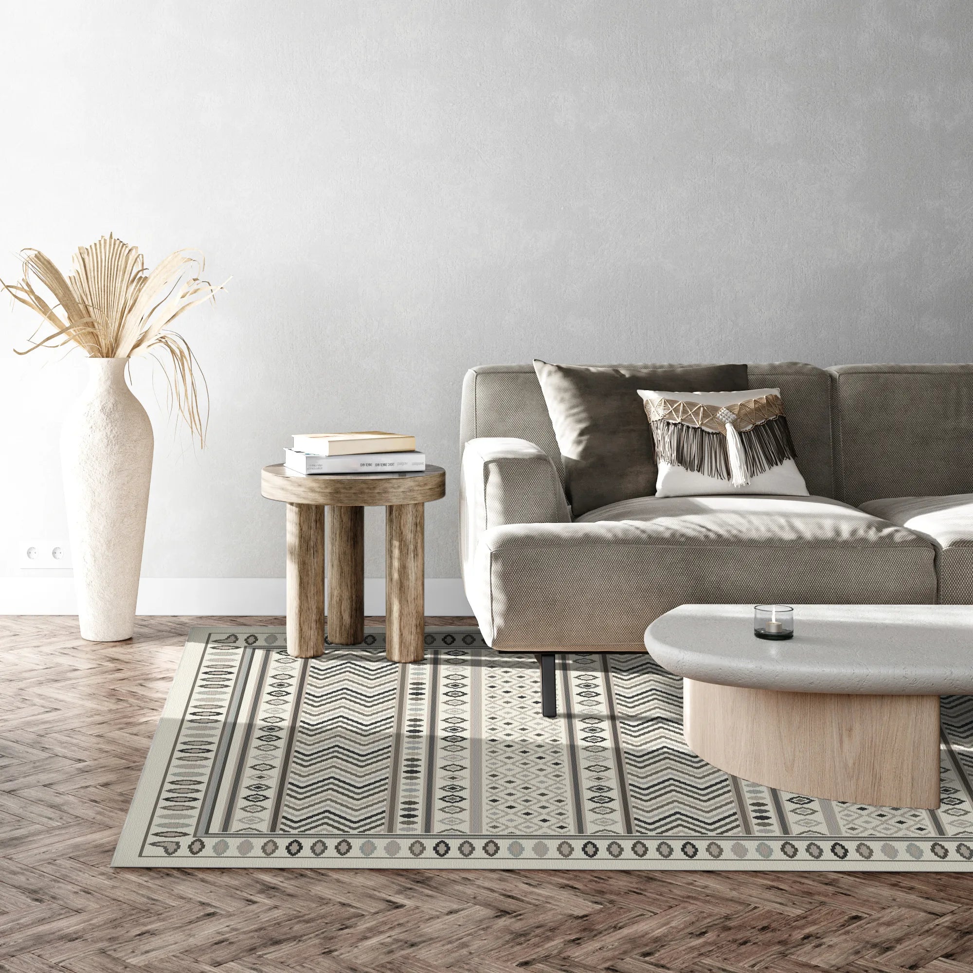 Desert Rhythm Geometric Washable Rug