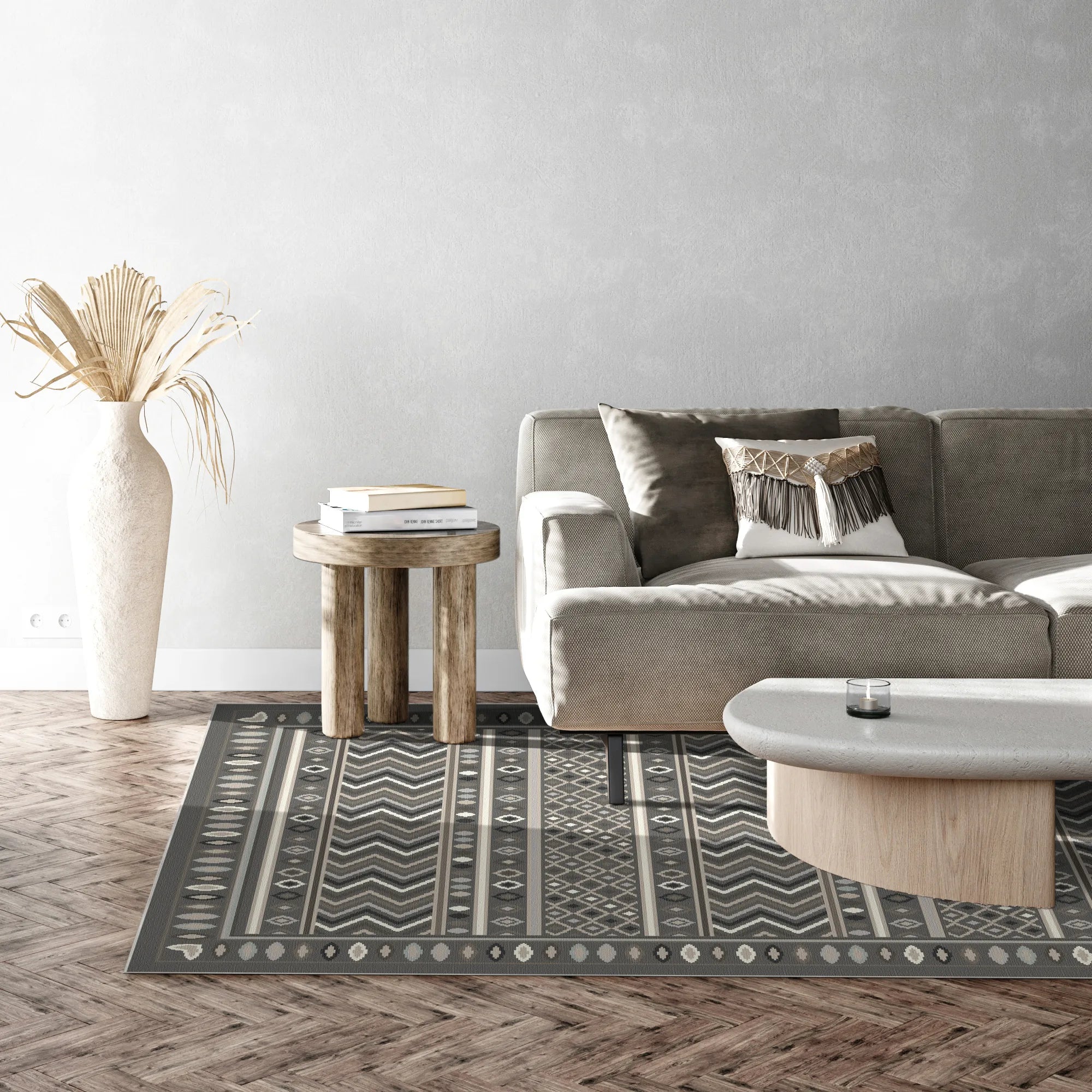 Shadow Tribe Geometric Washable Rug