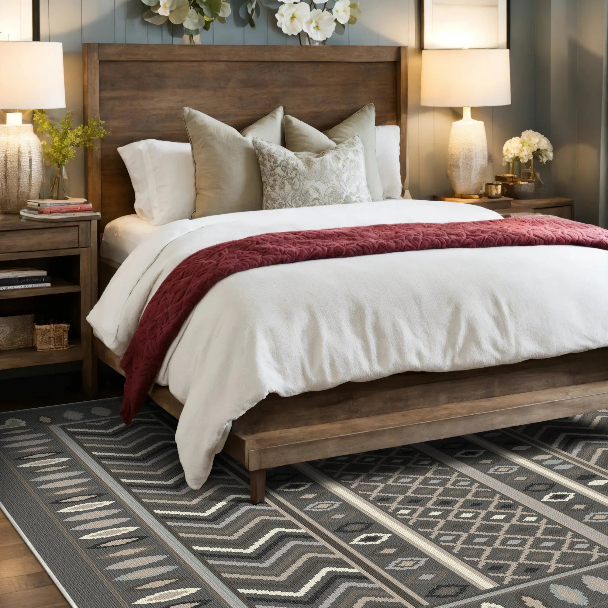 Shadow Tribe Geometric Washable Rug