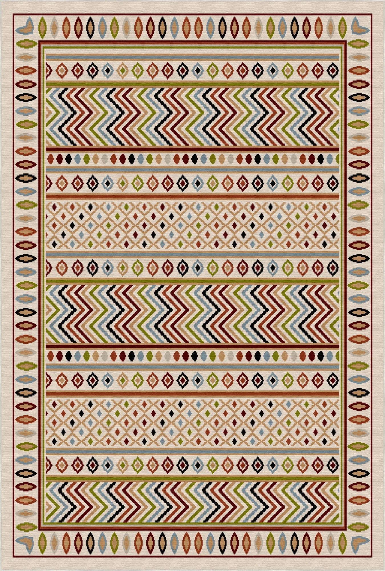 Painted Mesa Geometric Washable Rug