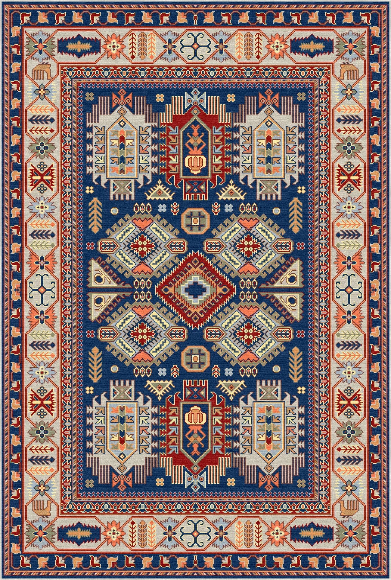 Atlas Indigo Dynasty Geometric Rug