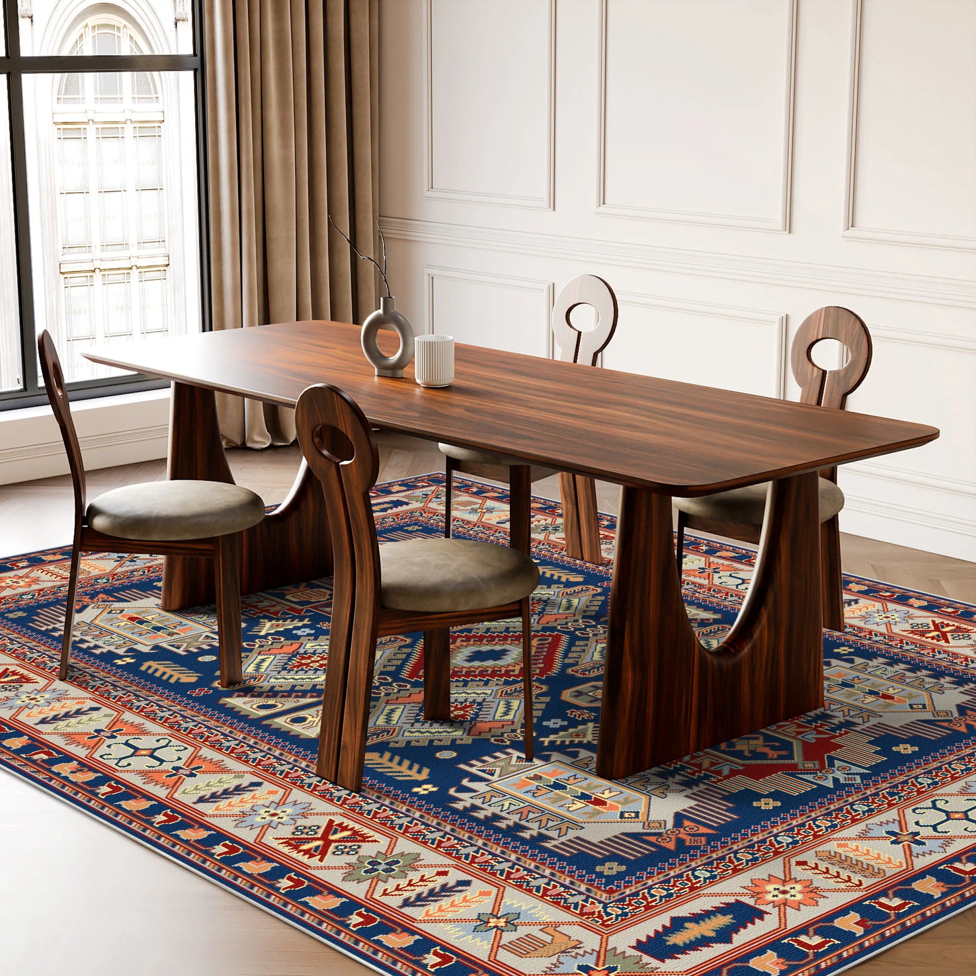 Atlas Indigo Dynasty Geometric Rug