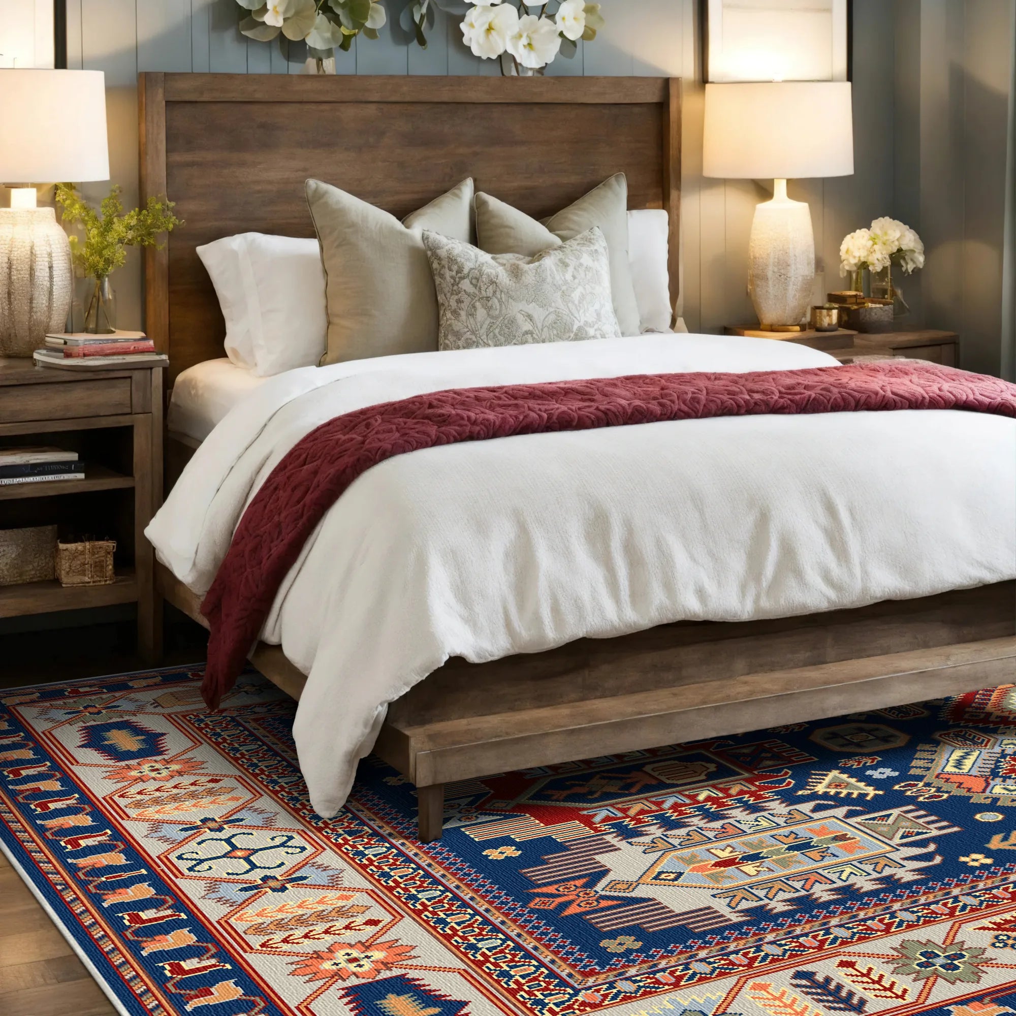 Atlas Indigo Dynasty Geometric Rug