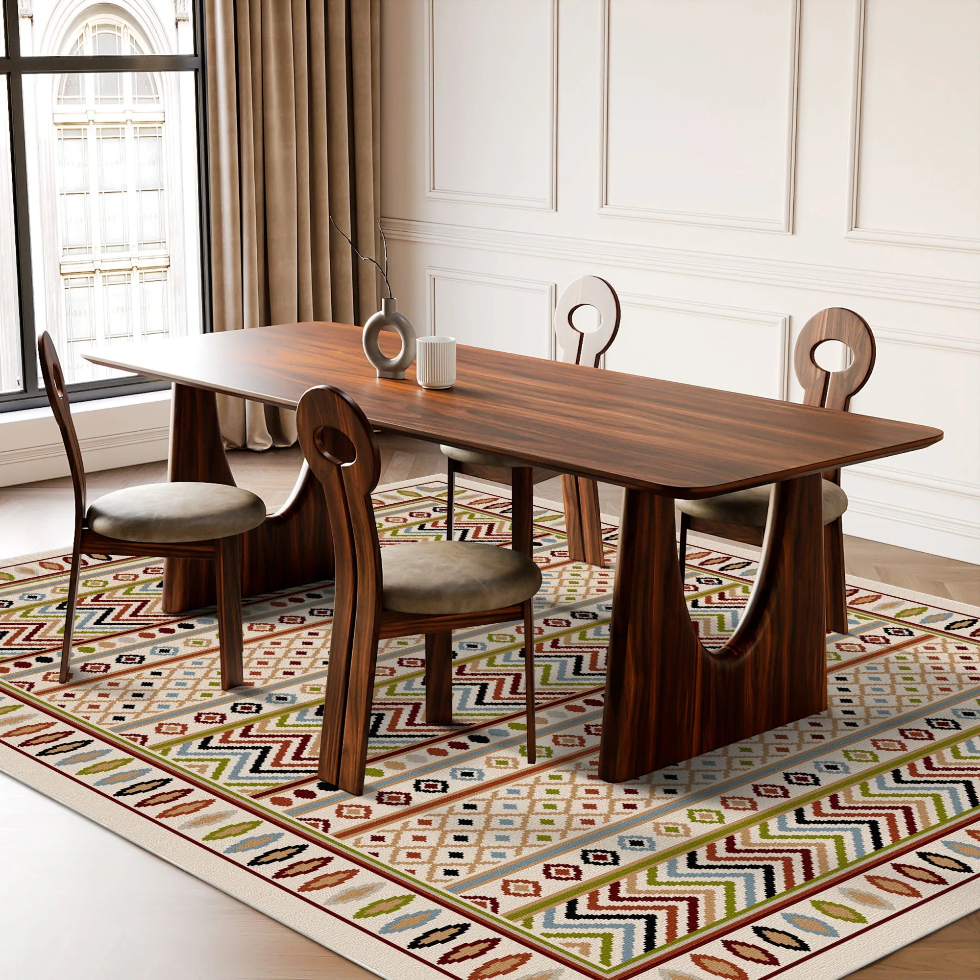 Painted Mesa Geometric Washable Rug