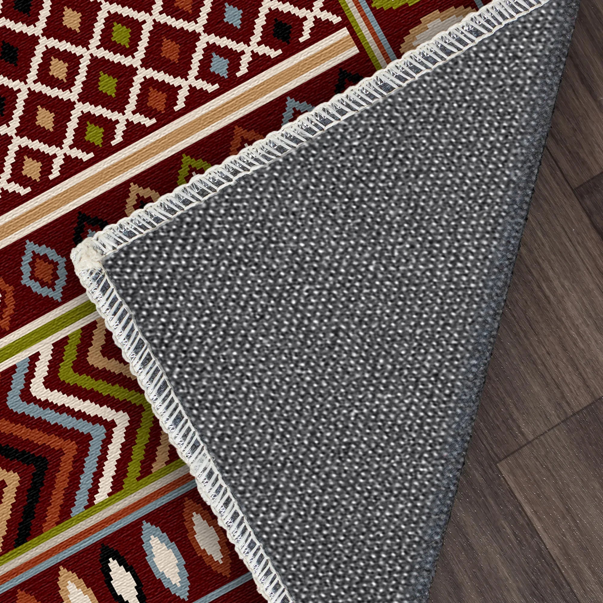 Canyon Clay Geometric Washable Rug