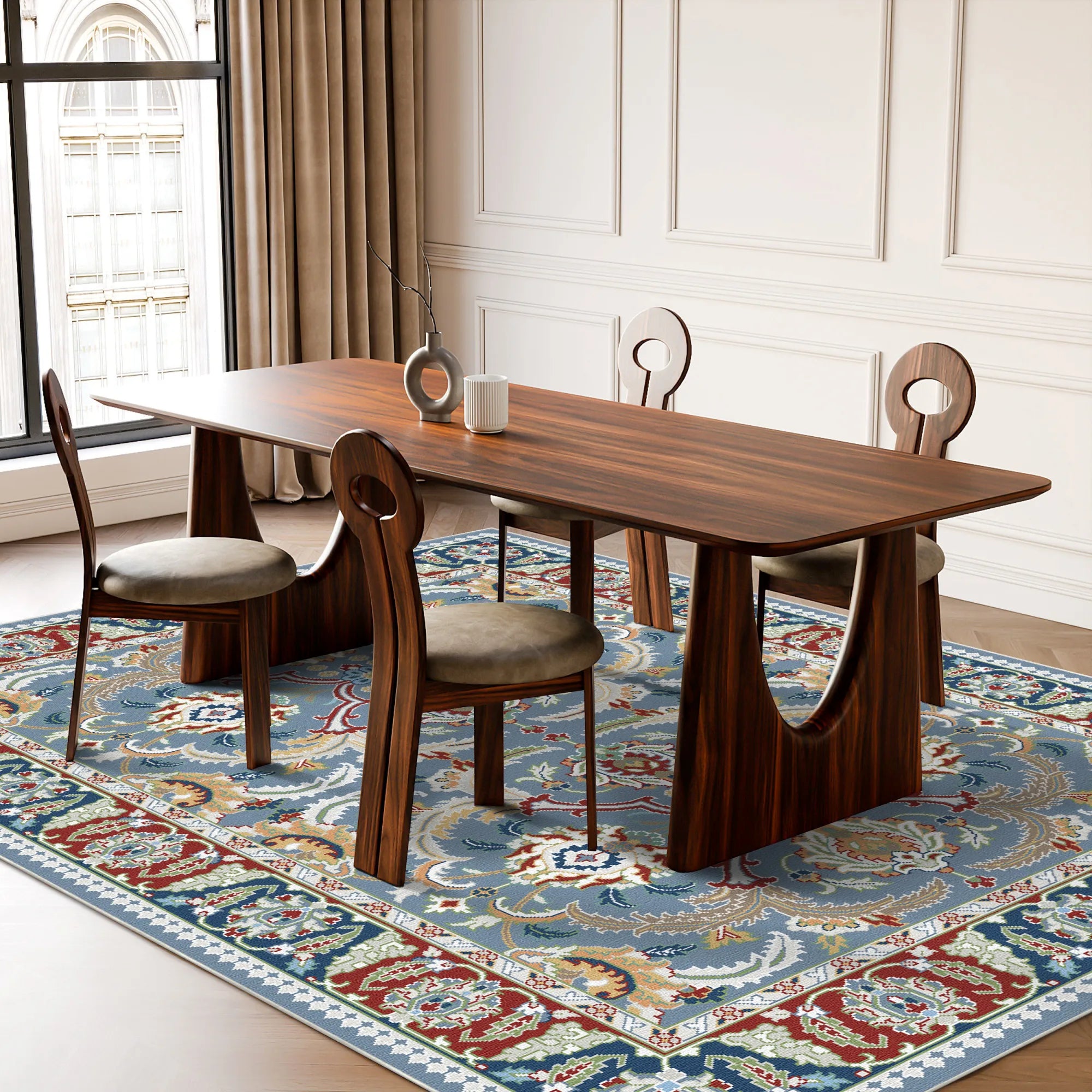 Sena Steel Blue Palace Rug