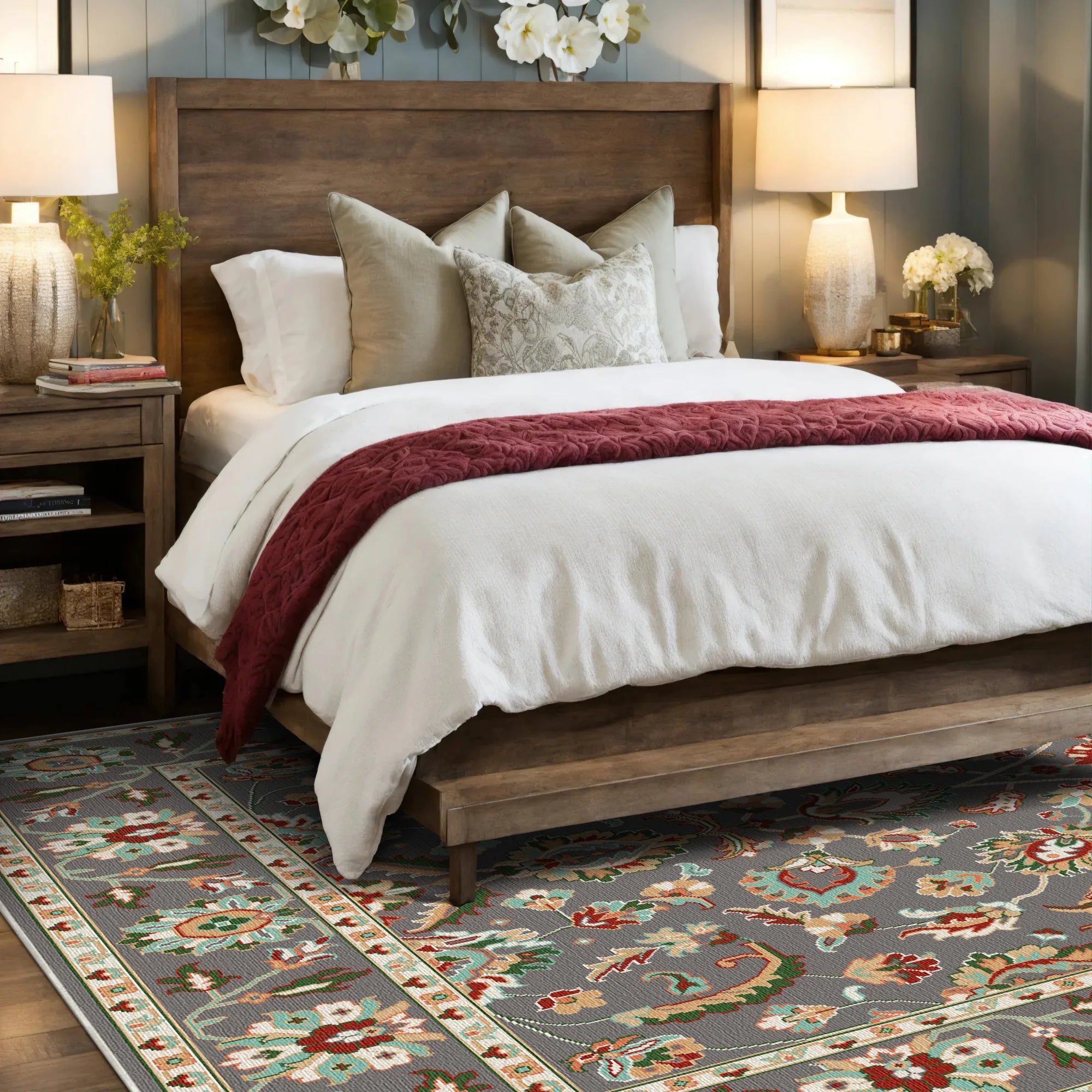 Lyra Smoky Orchard Floral Rug