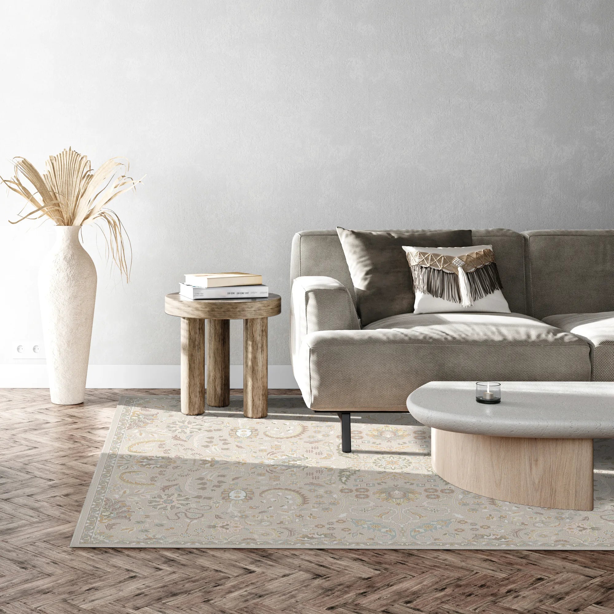 Vela Sand Vintage Floral Rug