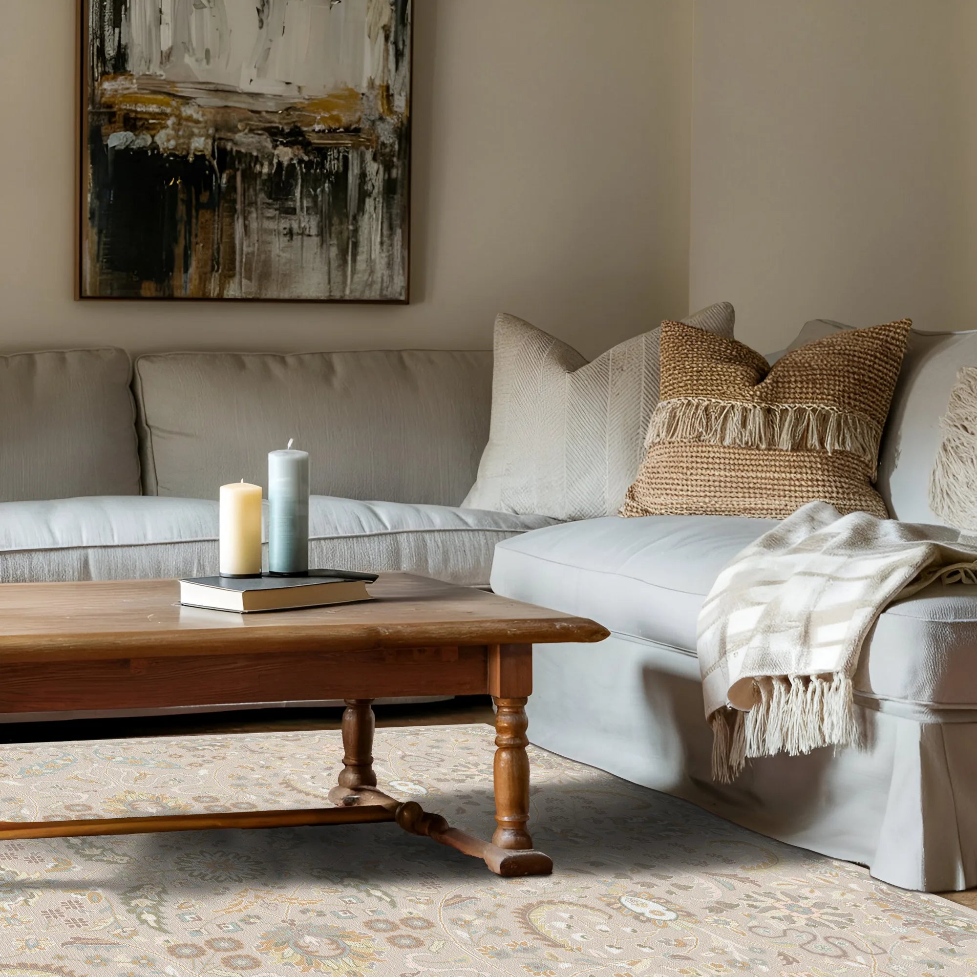 Vela Sand Vintage Floral Rug