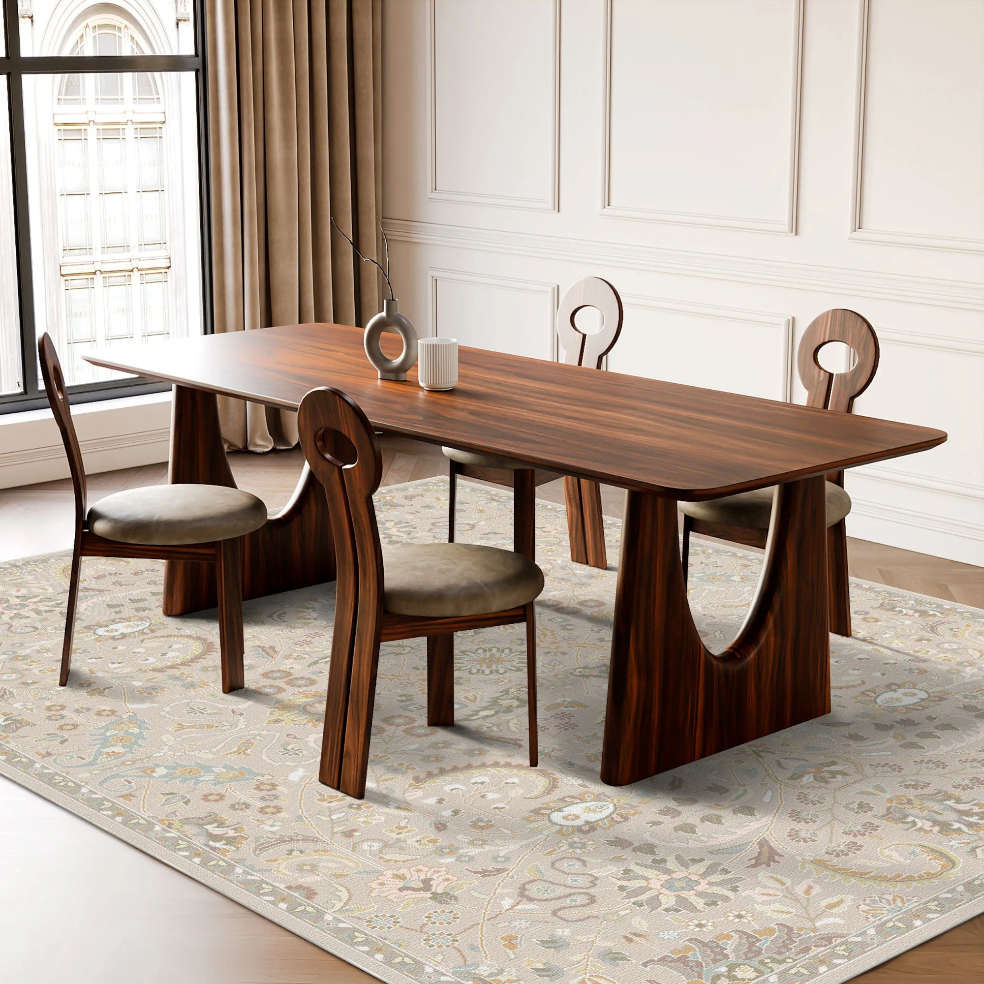 Vela Sand Vintage Floral Rug