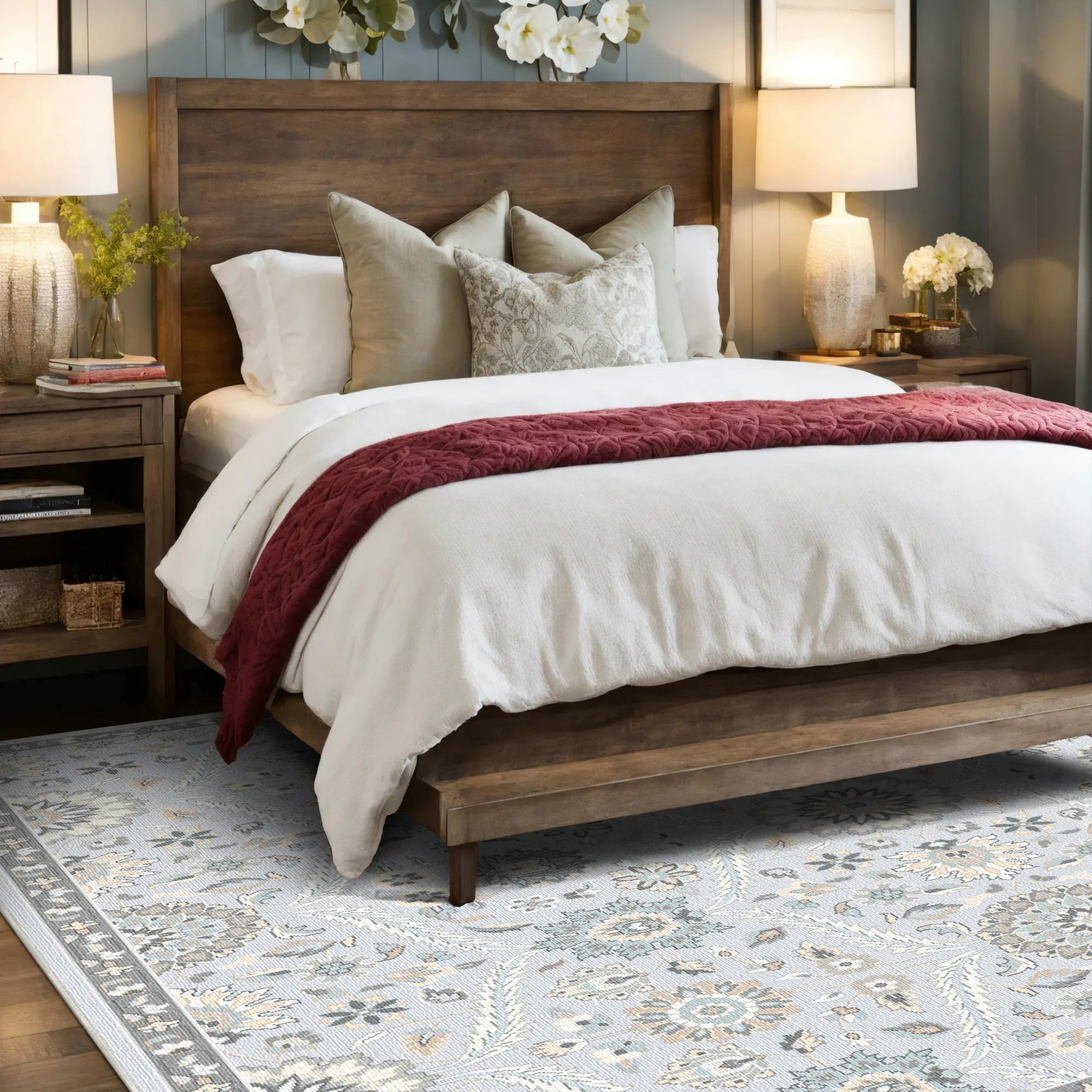 Mira Icy Garden Medallion Rug