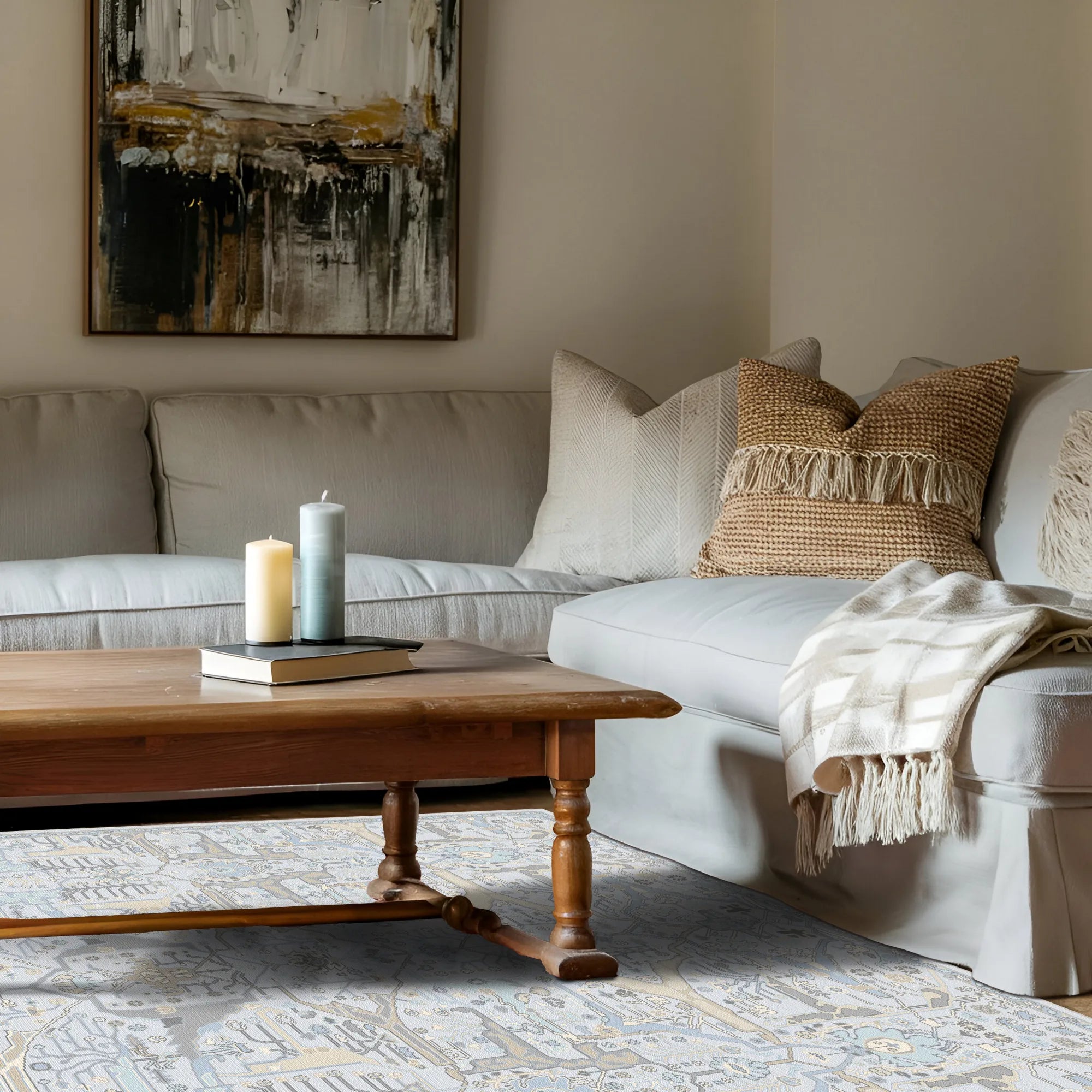 Elora Glacial Cipher Abstract Rug