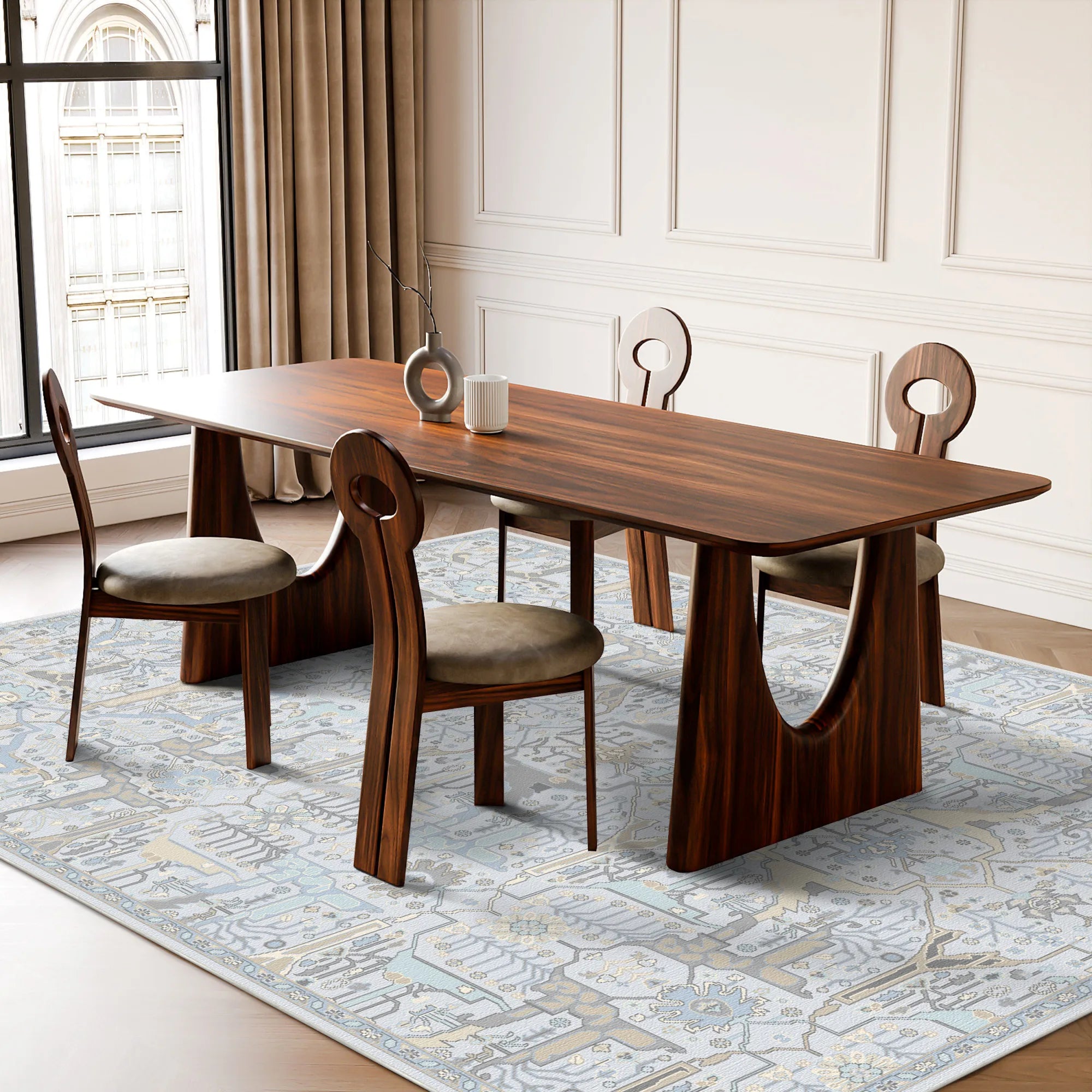 Elora Glacial Cipher Abstract Rug