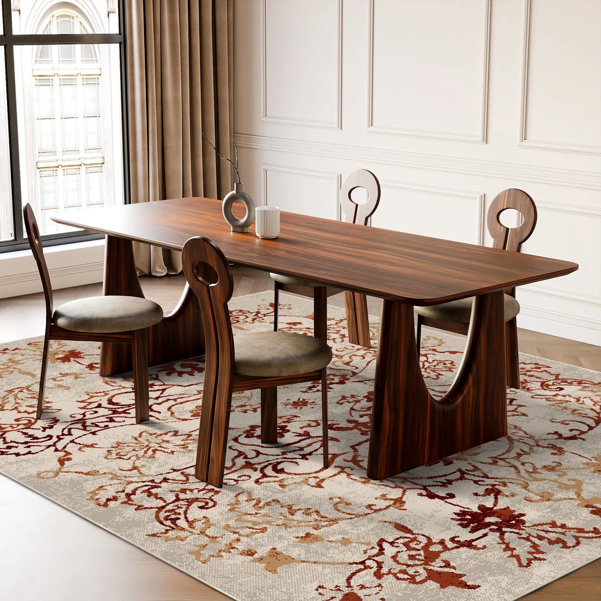 Tappeto Lavabile Usurato Fioritura Terra