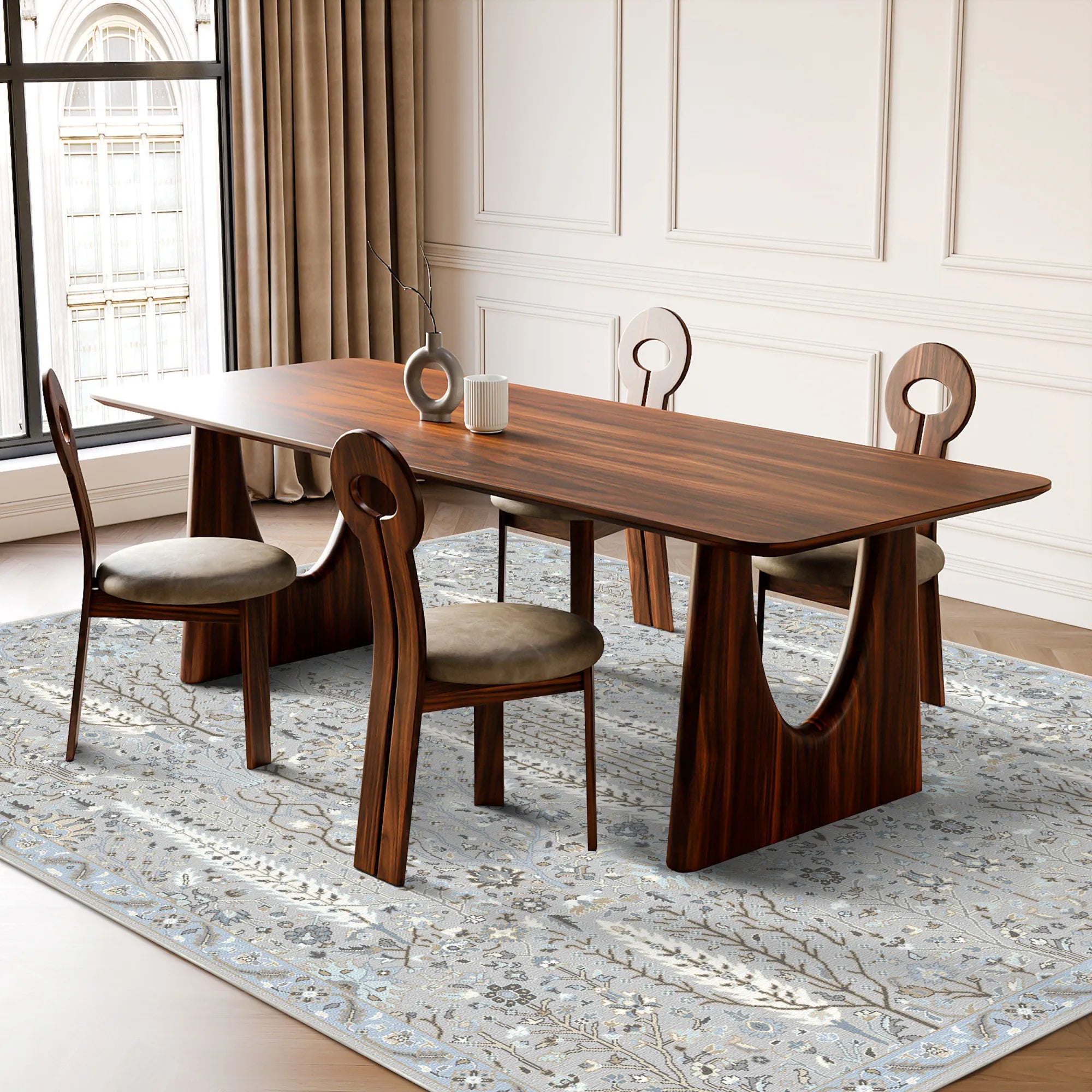 Nora Silver Arbor Floral Rug