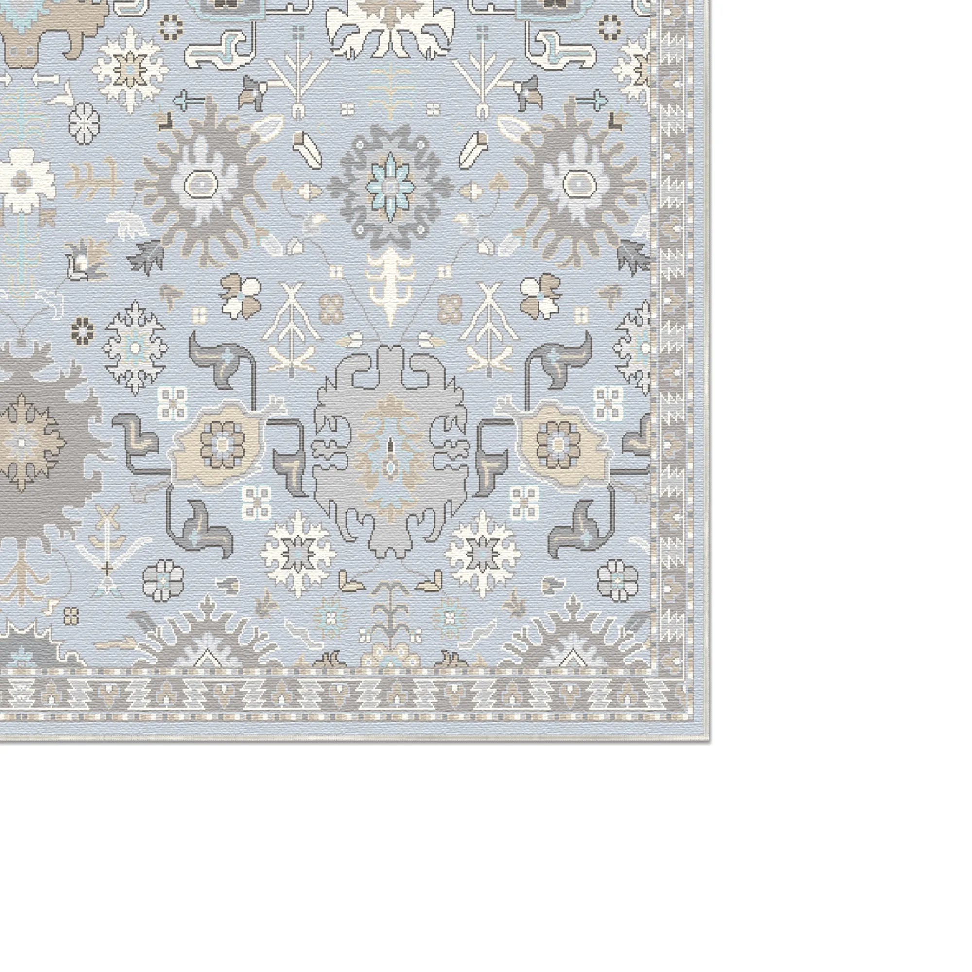 Iris Azure Oasis Washable Rug