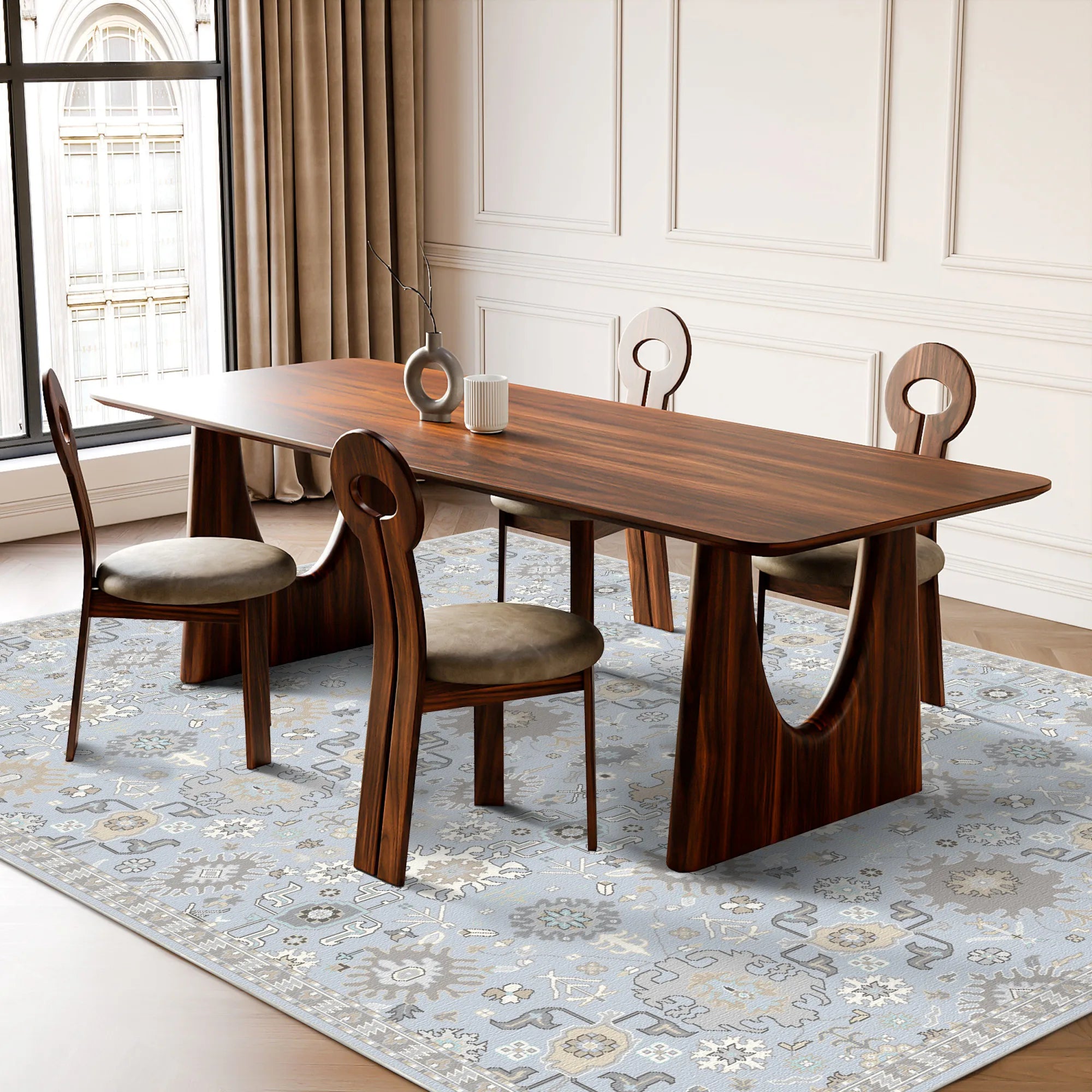 Iris Azure Oasis Washable Rug