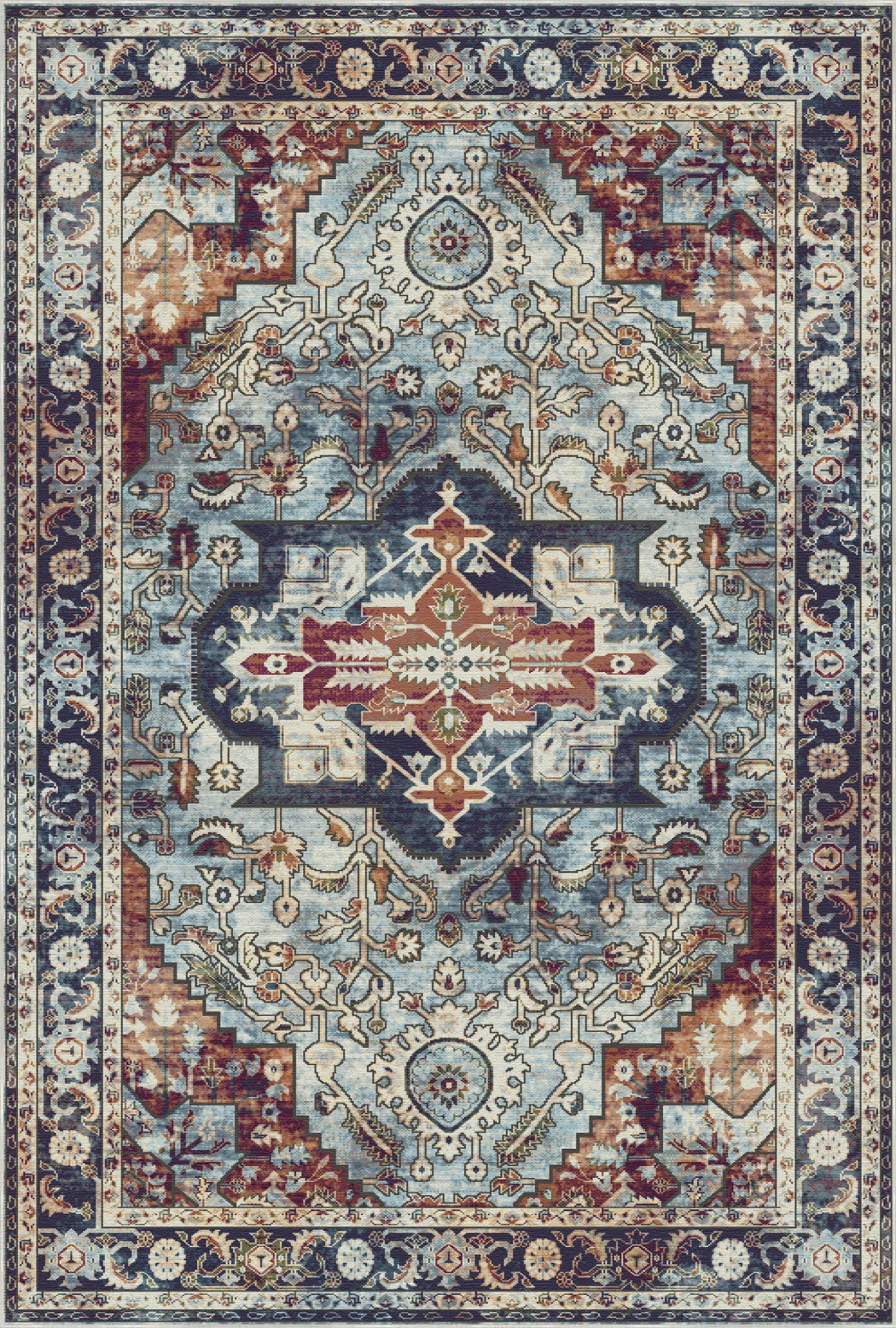 Caspian Slate Sovereign Medallion Rug