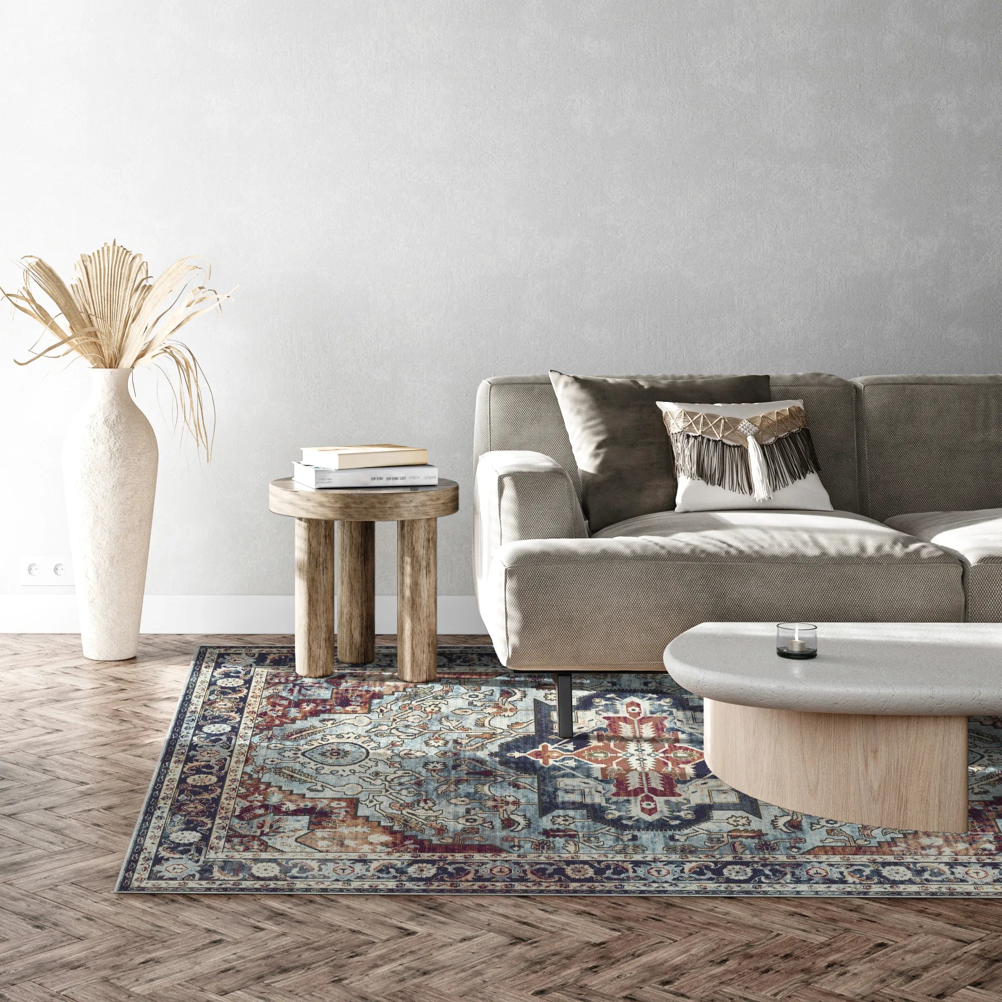 Caspian Slate Sovereign Medallion Rug