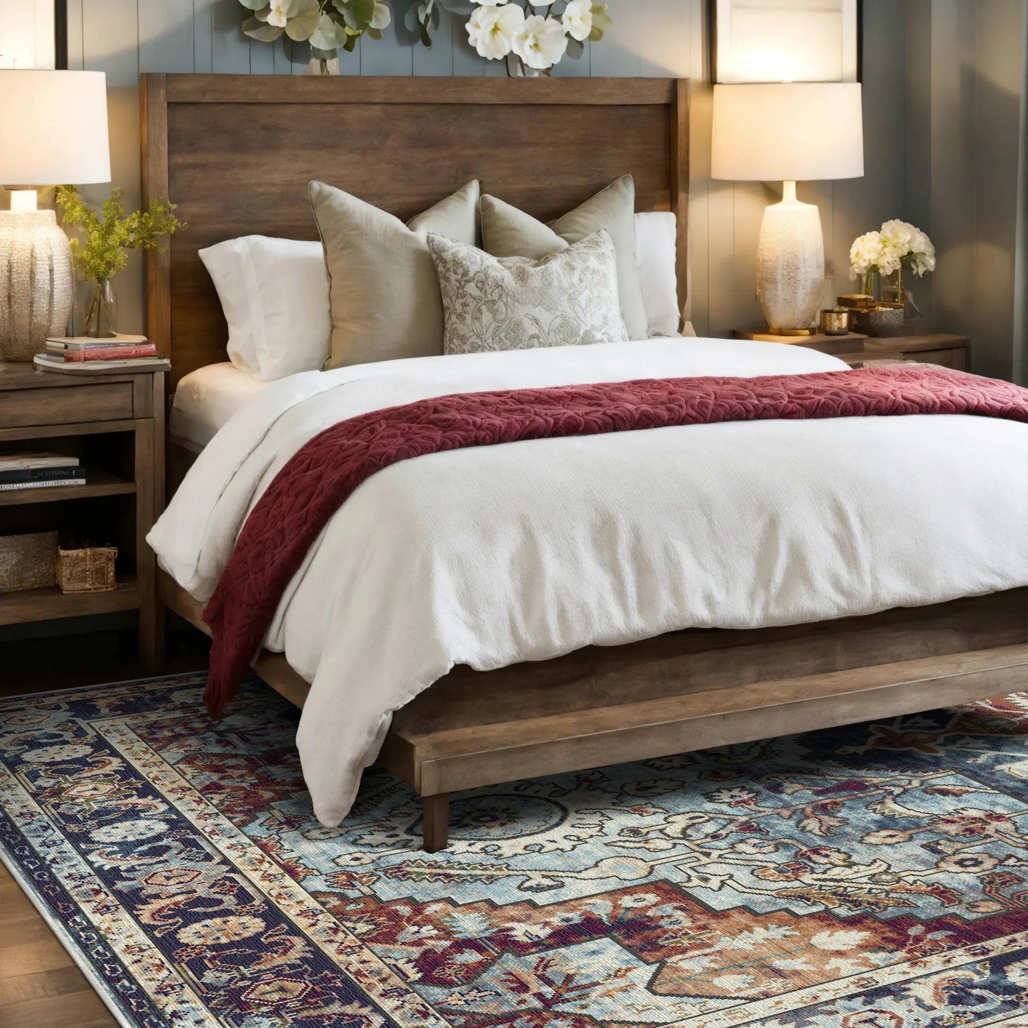 Caspian Slate Sovereign Medallion Rug