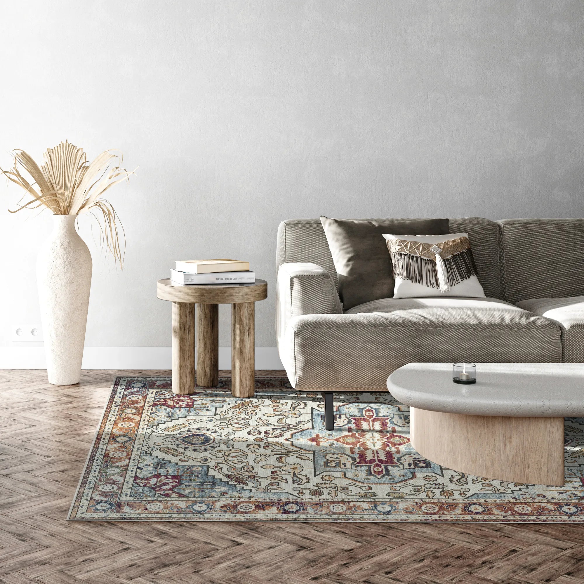 Aria Ivory Sovereign Medallion Rug