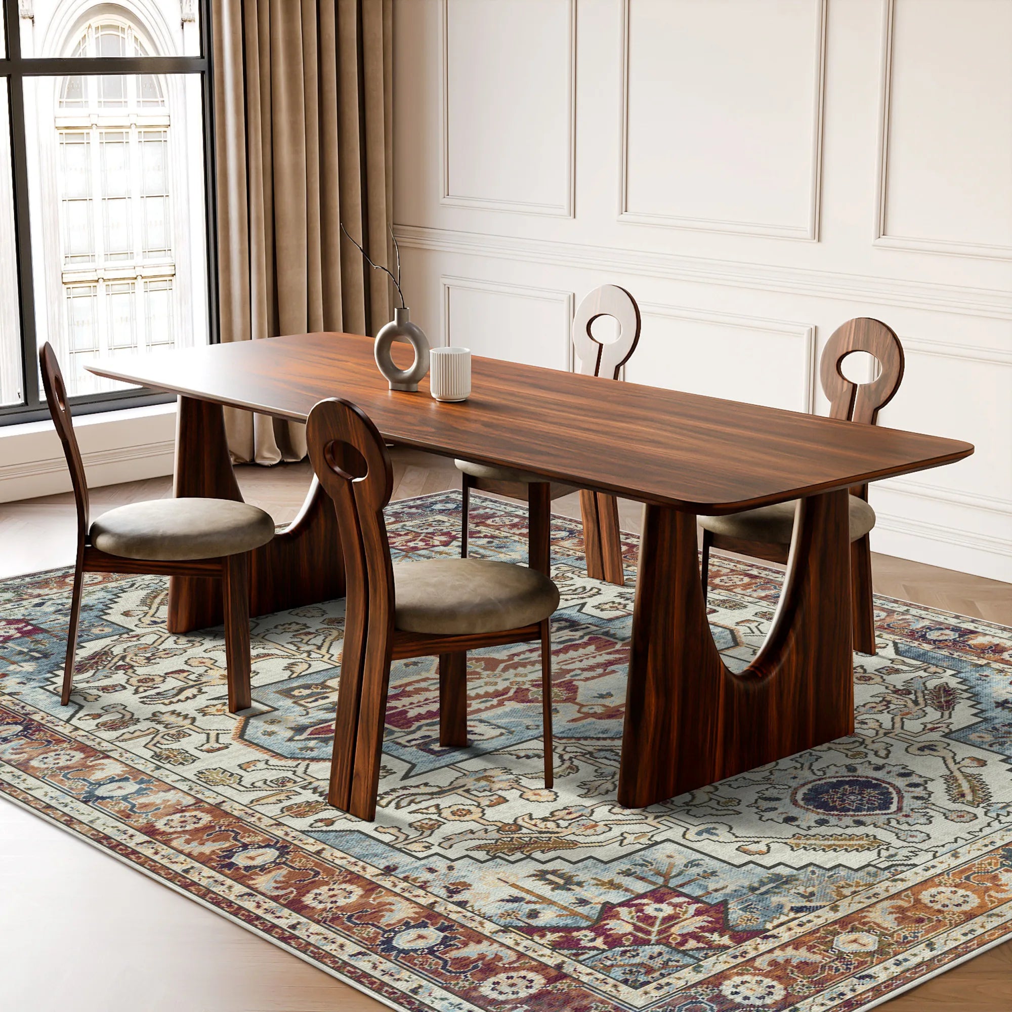 Aria Ivory Sovereign Medallion Rug