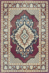 Vala Plum Diamond Medallion Rug Plum