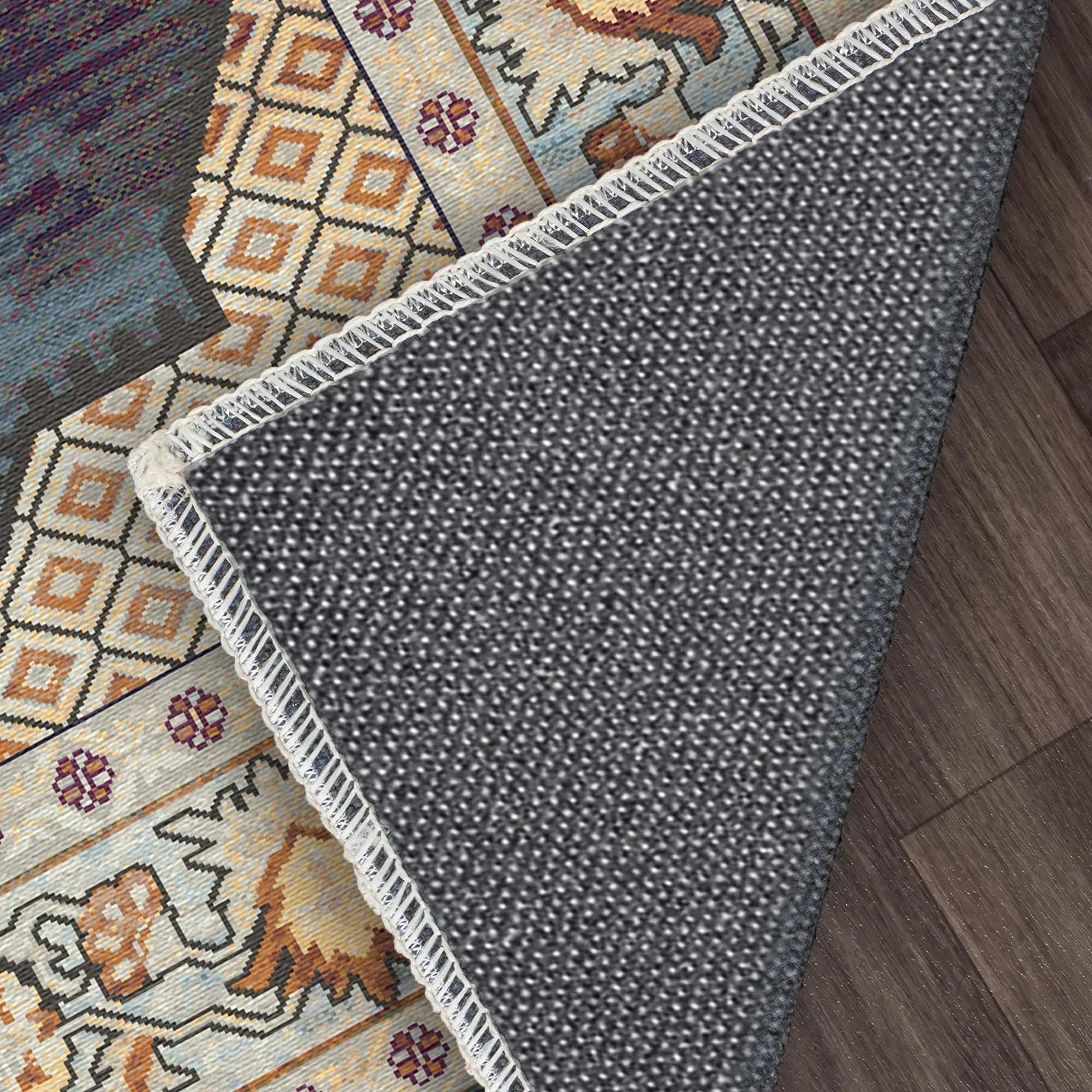 Atlas Slate Diamond Medallion Rug