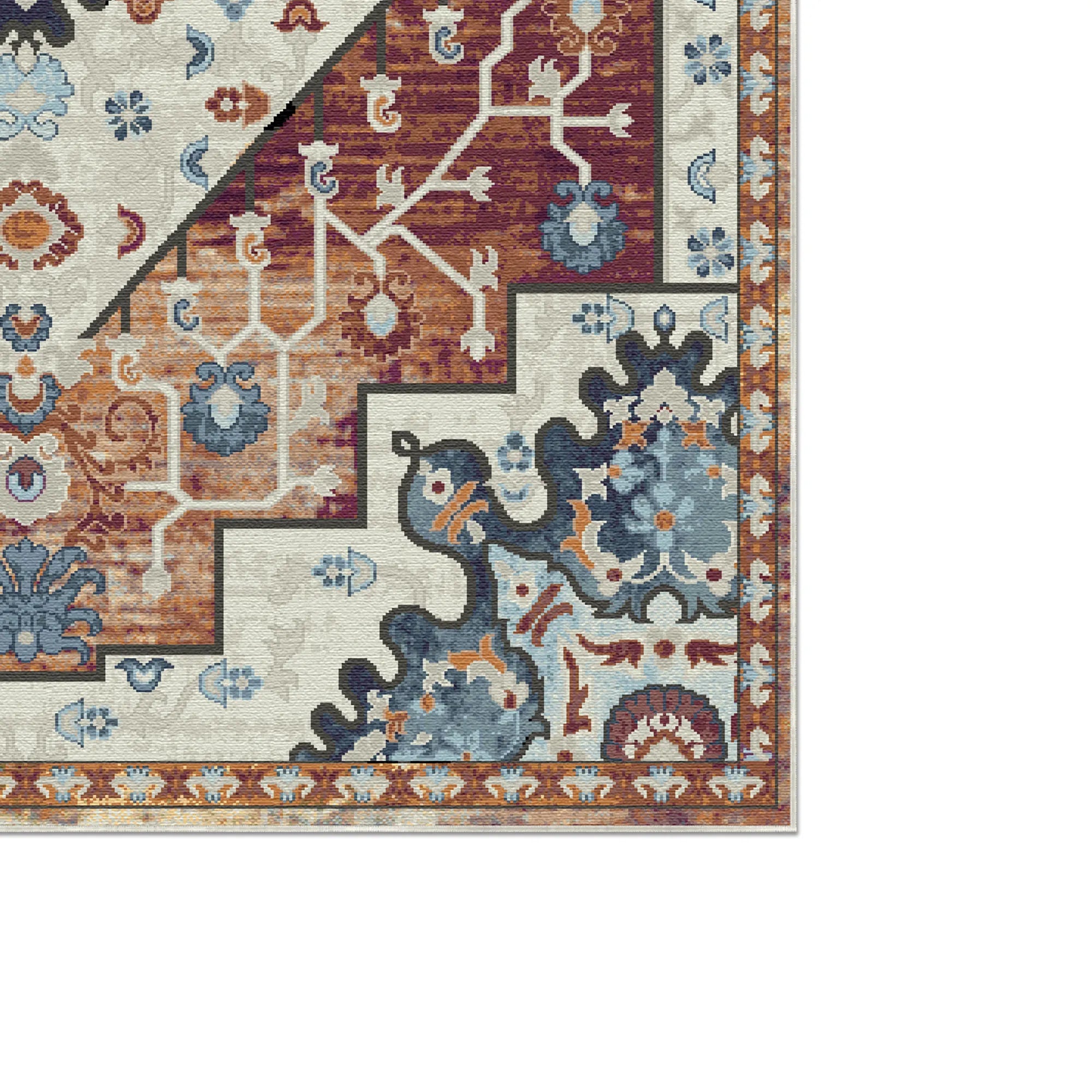 Rowan Rust Emblem Medallion Rug