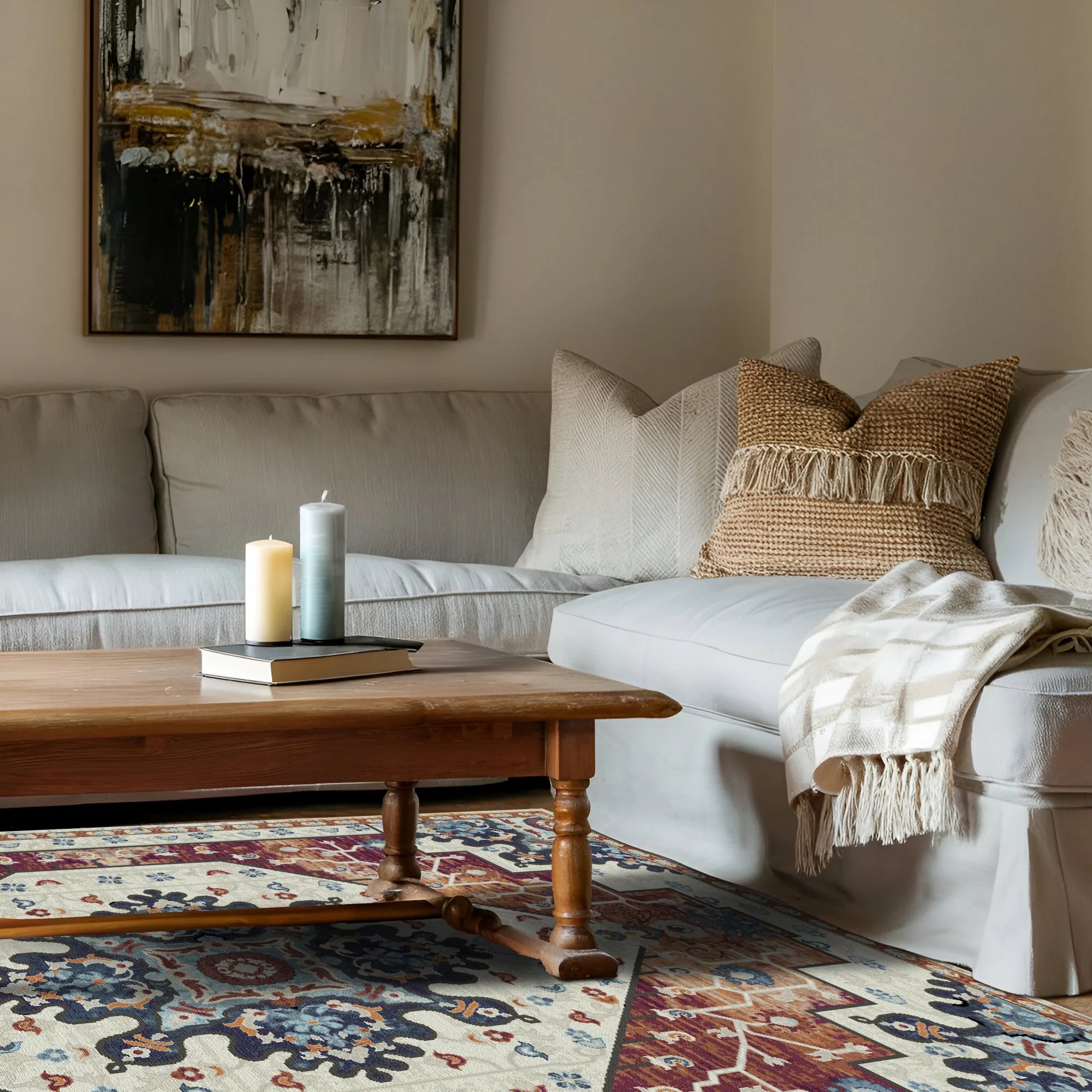 Rowan Rust Emblem Medallion Rug