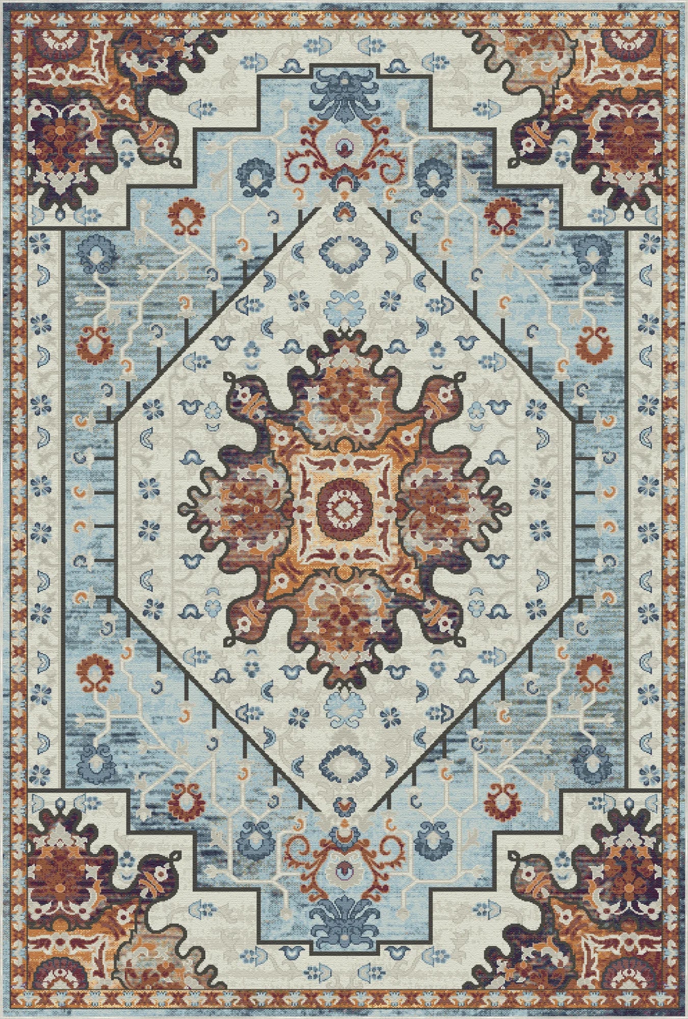 Alden Sky Emblem Medallion Rug