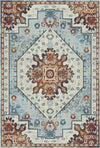 Alden Sky Emblem Medallion Rug Light Blue