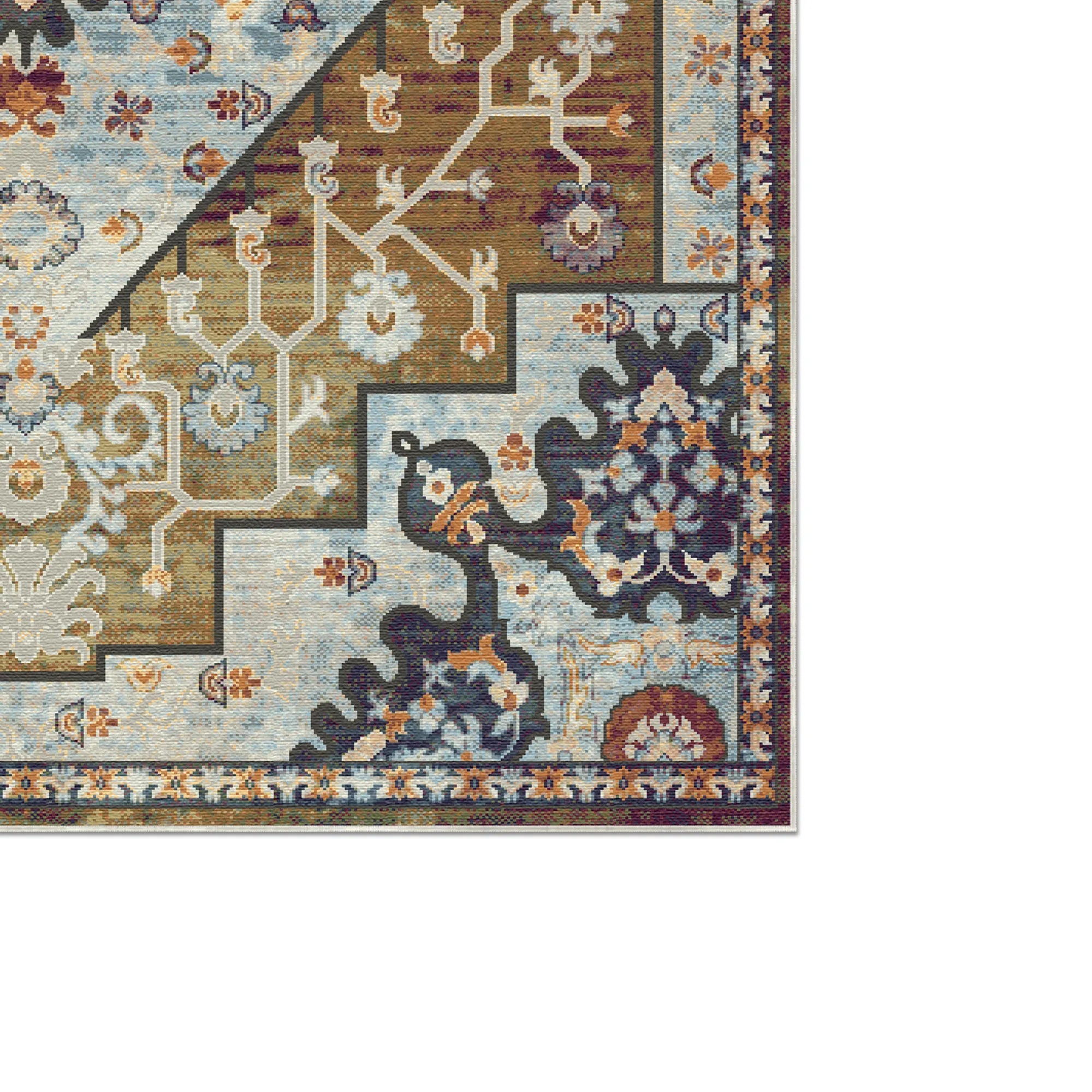 Orion Olive Emblem Medallion Rug