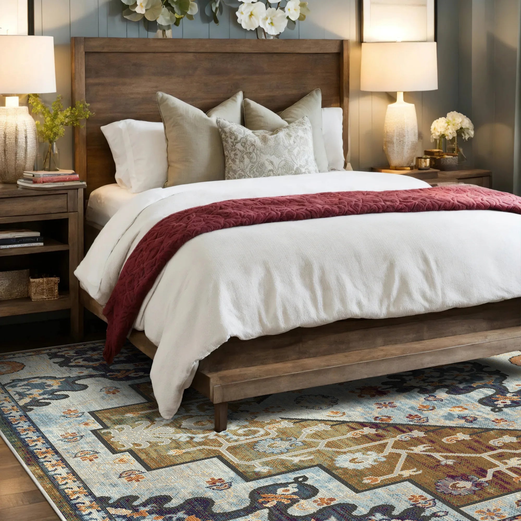 Orion Olive Emblem Medallion Rug